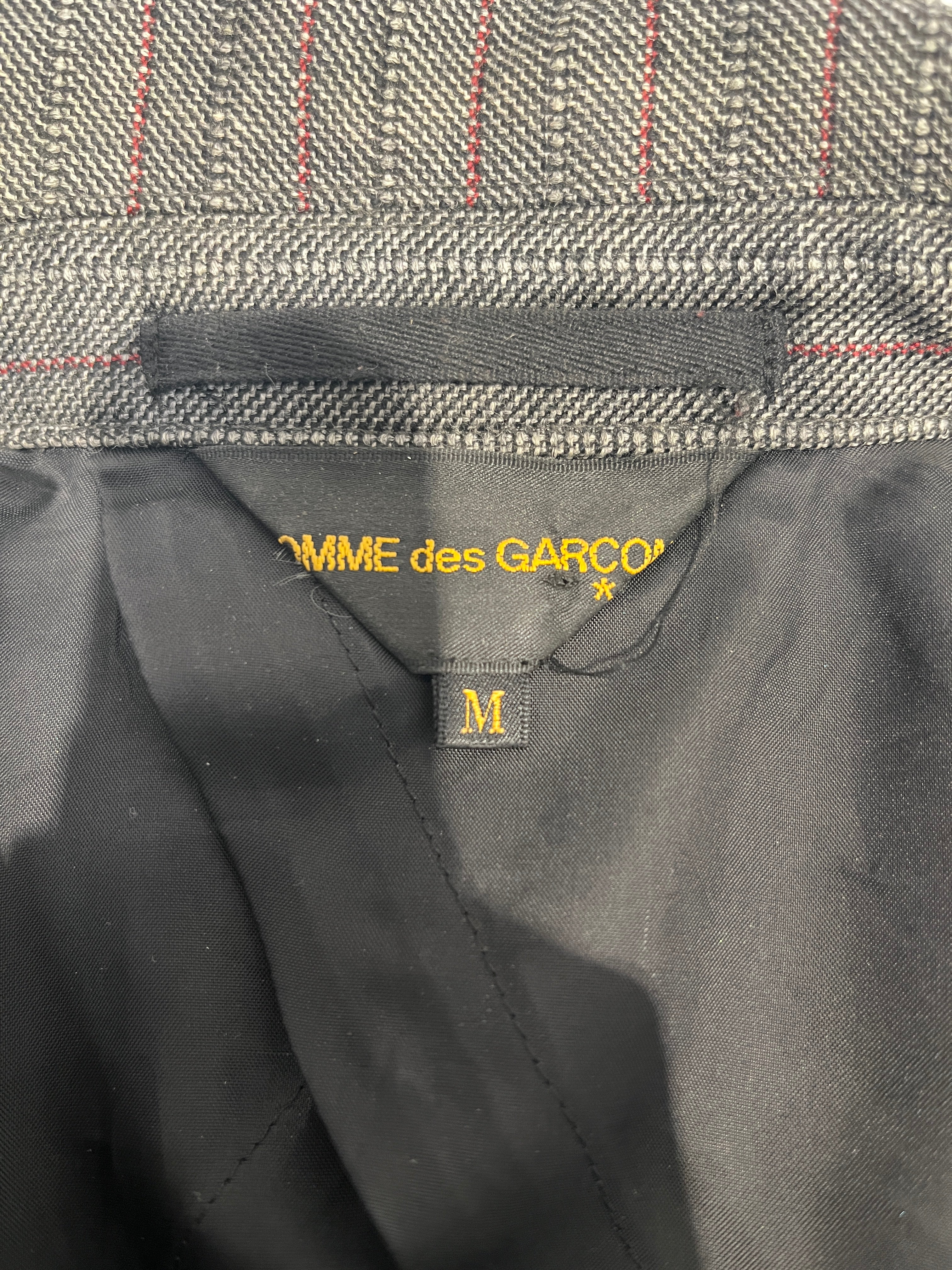 COMME des GARCONS/Coat/M/Stripe/Polyester/GRY/Single Breasted/ view 4