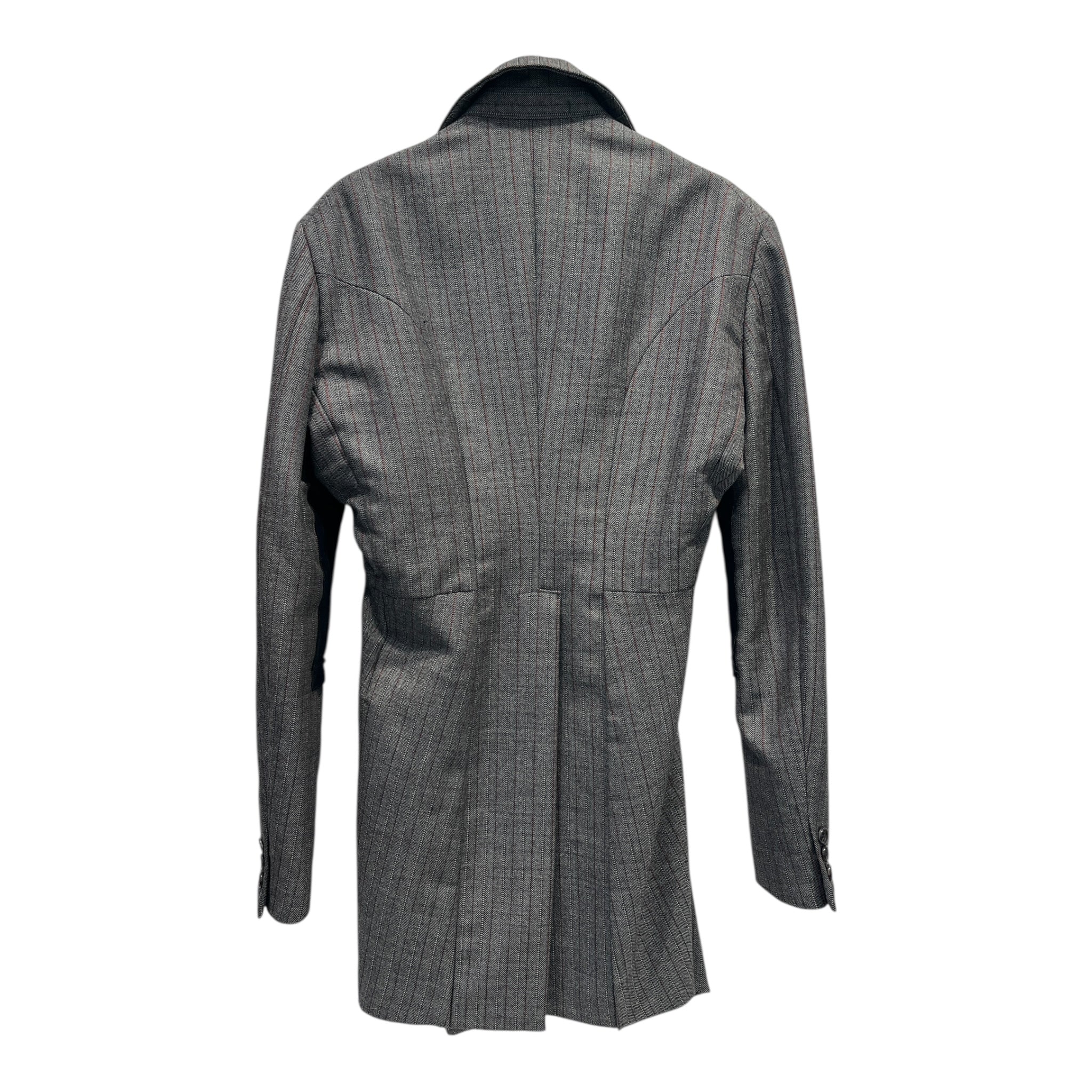 COMME des GARCONS/Coat/M/Stripe/Polyester/GRY/Single Breasted/ view 2