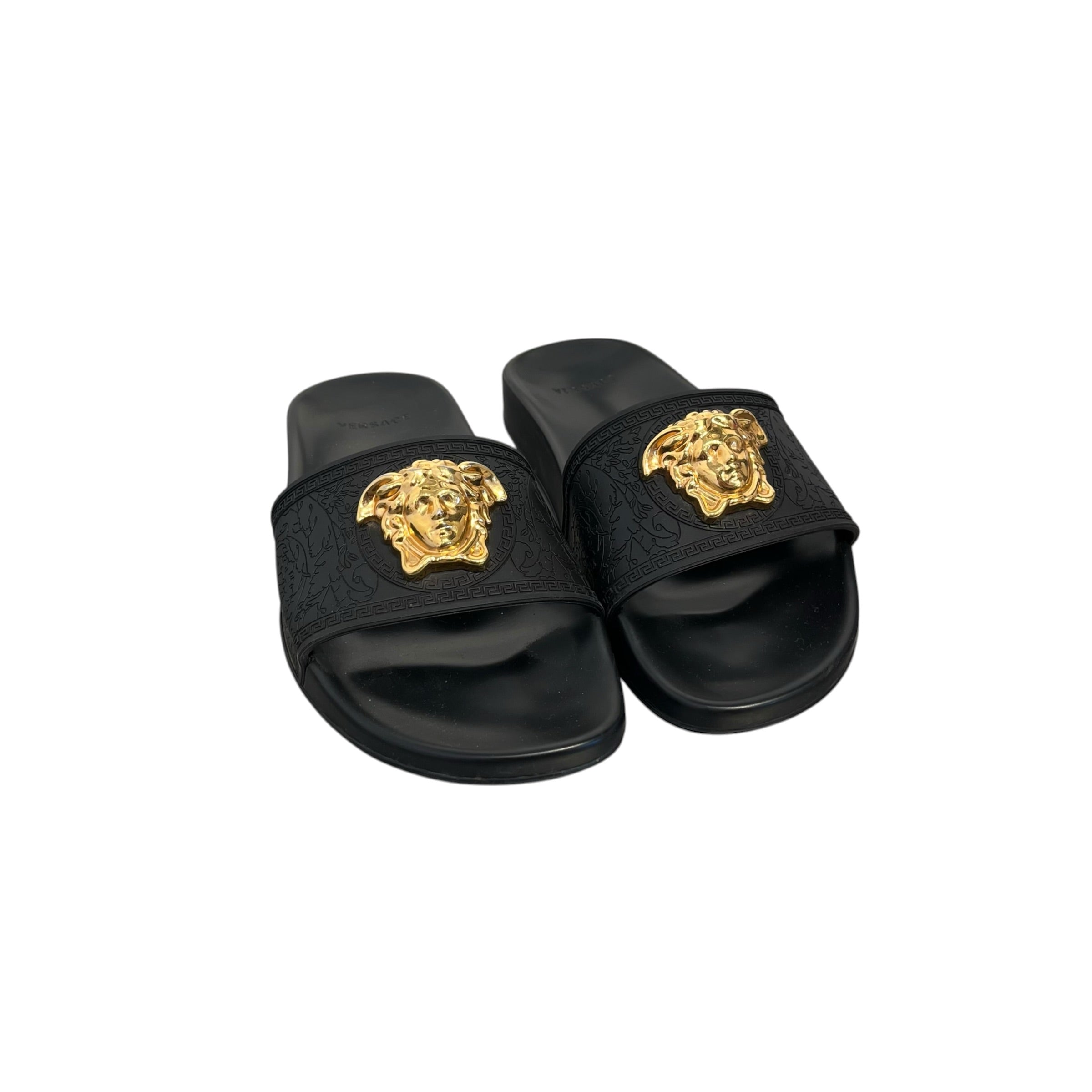 VERSACE/Sandals/EU 36/Cotton/BLK/PALAZZO POOL SLIDES view 1