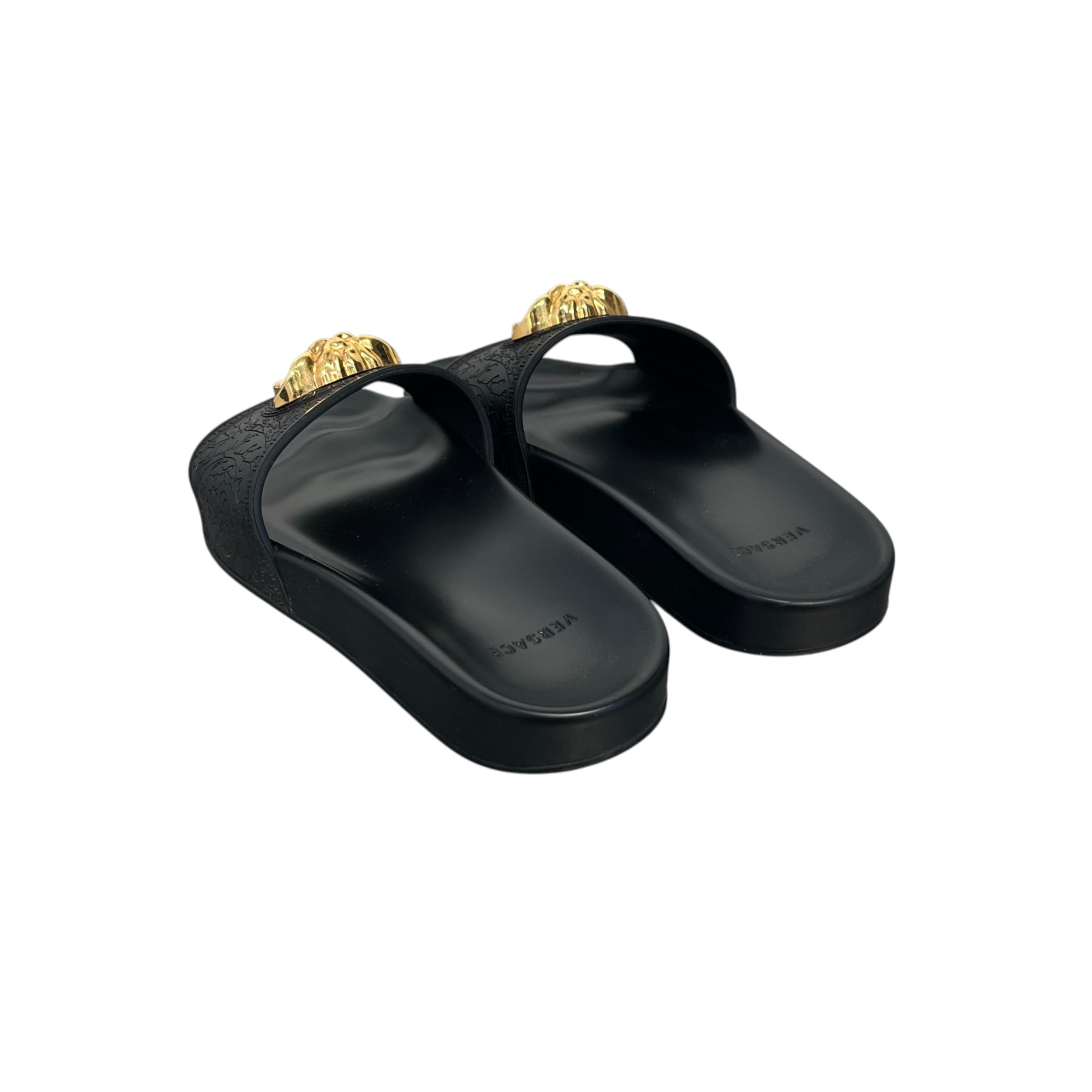 VERSACE/Sandals/EU 36/Cotton/BLK/PALAZZO POOL SLIDES view 2
