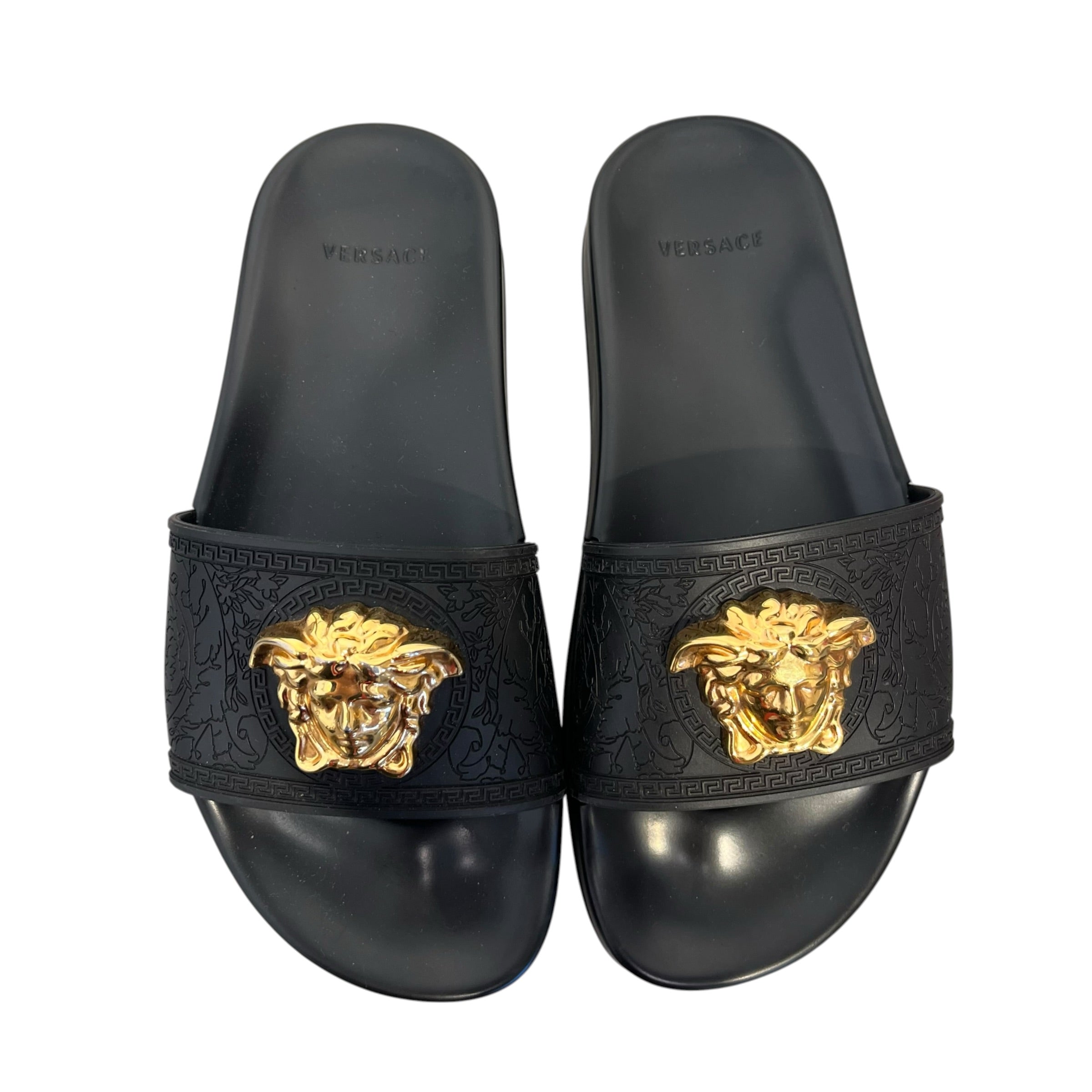 VERSACE/Sandals/EU 36/Cotton/BLK/PALAZZO POOL SLIDES view 3