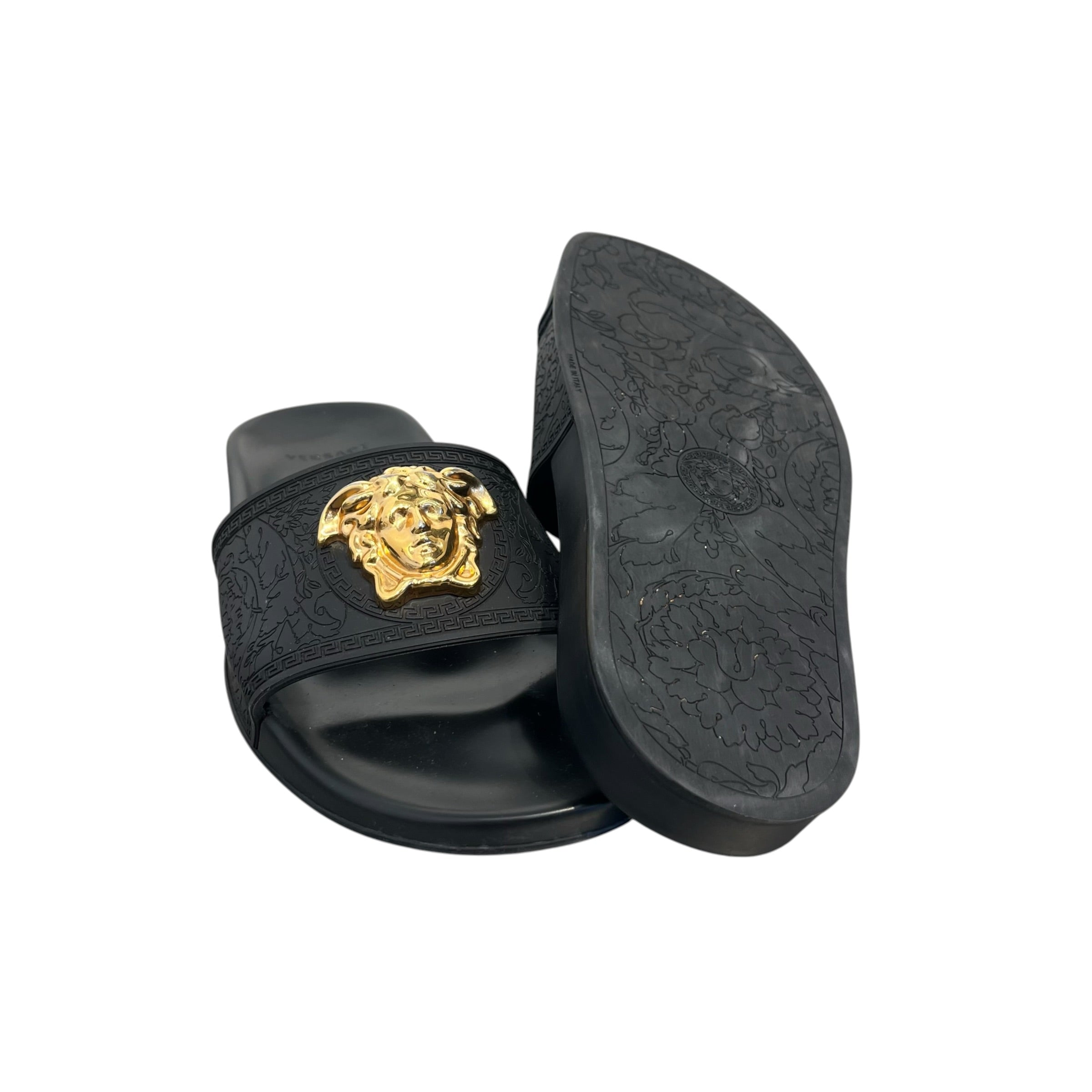 VERSACE/Sandals/EU 36/Cotton/BLK/PALAZZO POOL SLIDES view 4