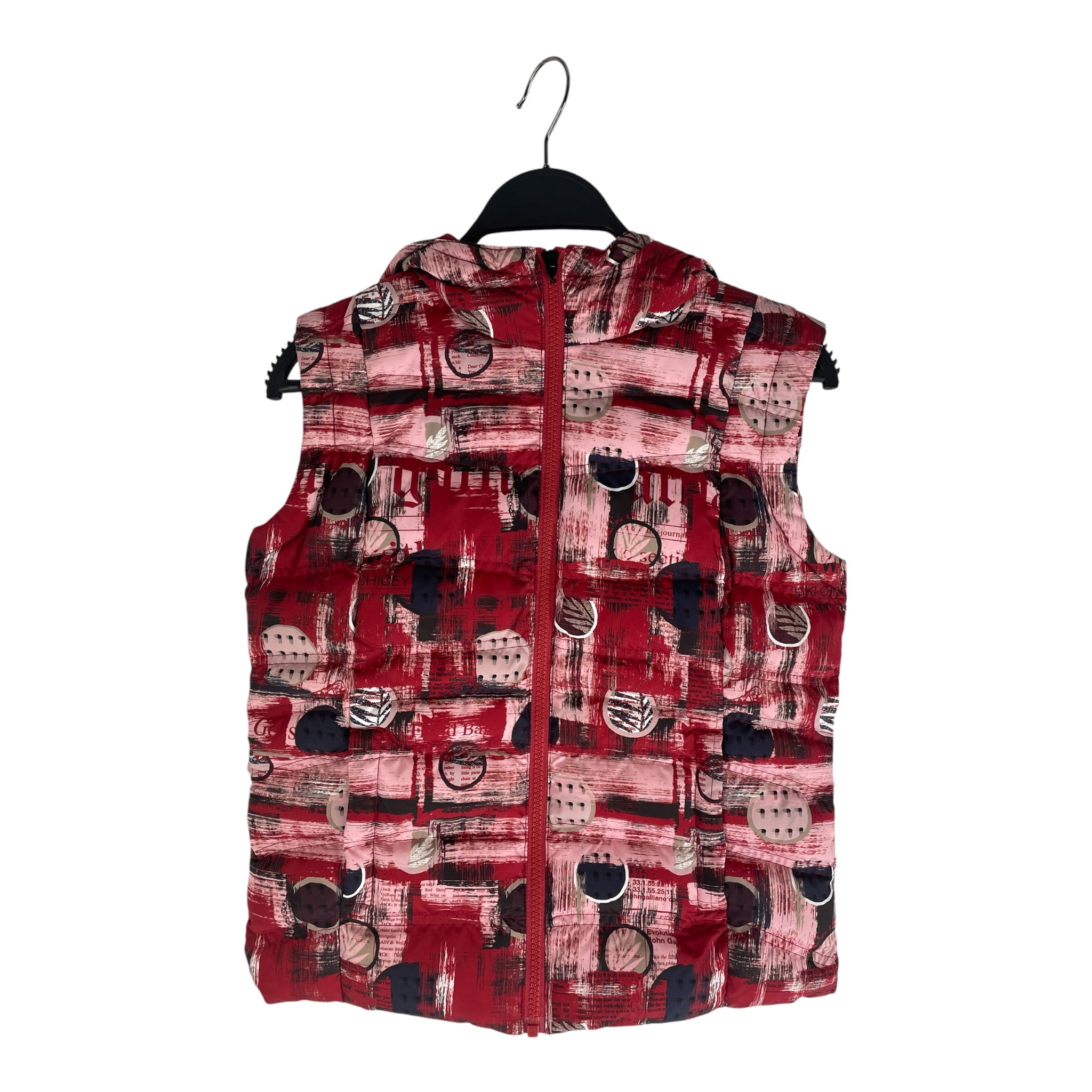 galliano/Puffer Vest/25/All Over Print/Cotton/RED/ALL OVER BUTTON PRINT view 1