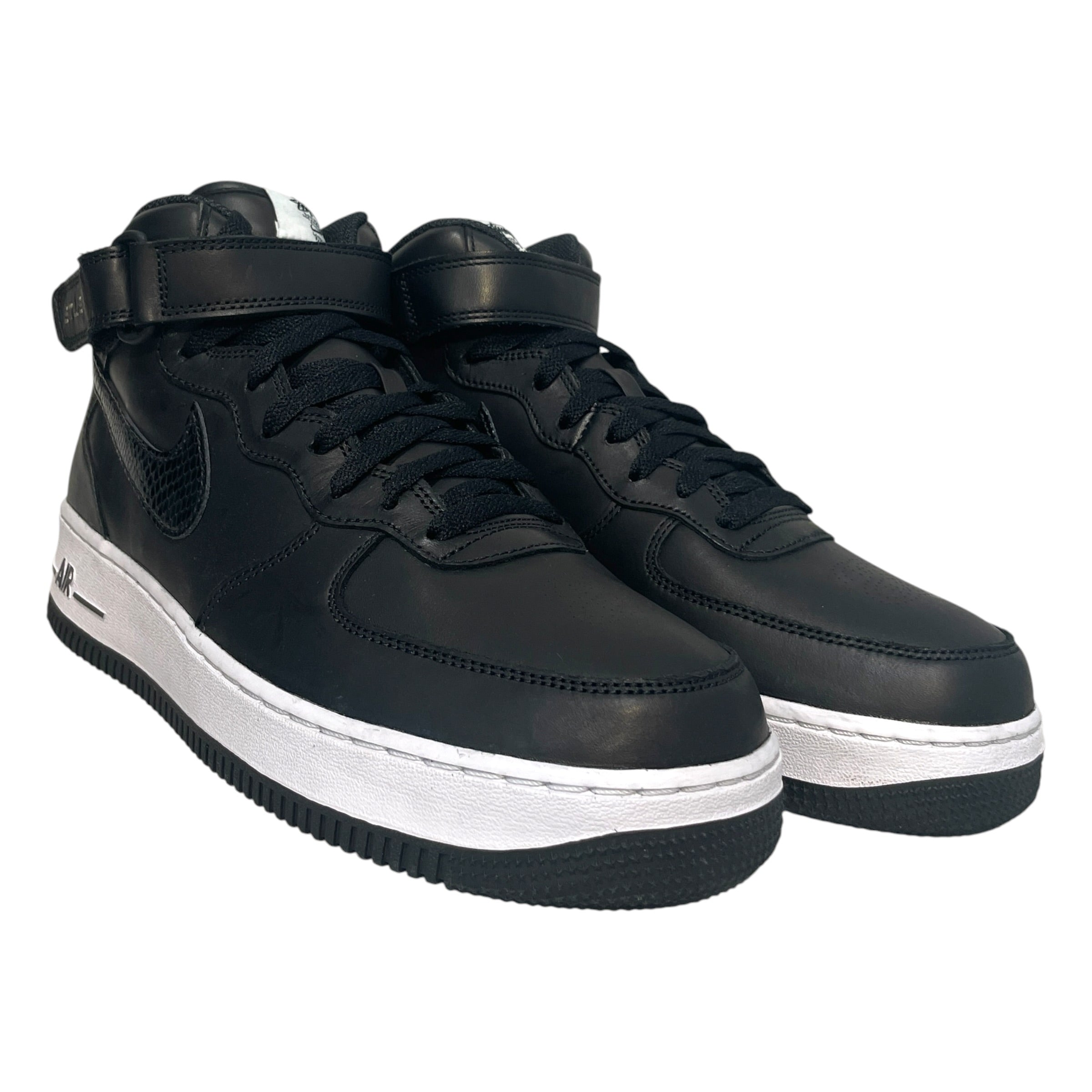 NIKE/STUSSY/Hi-Sneakers/US 10/Leather/BLK/Air Force 1 Mid Snakeskin Logo view 1
