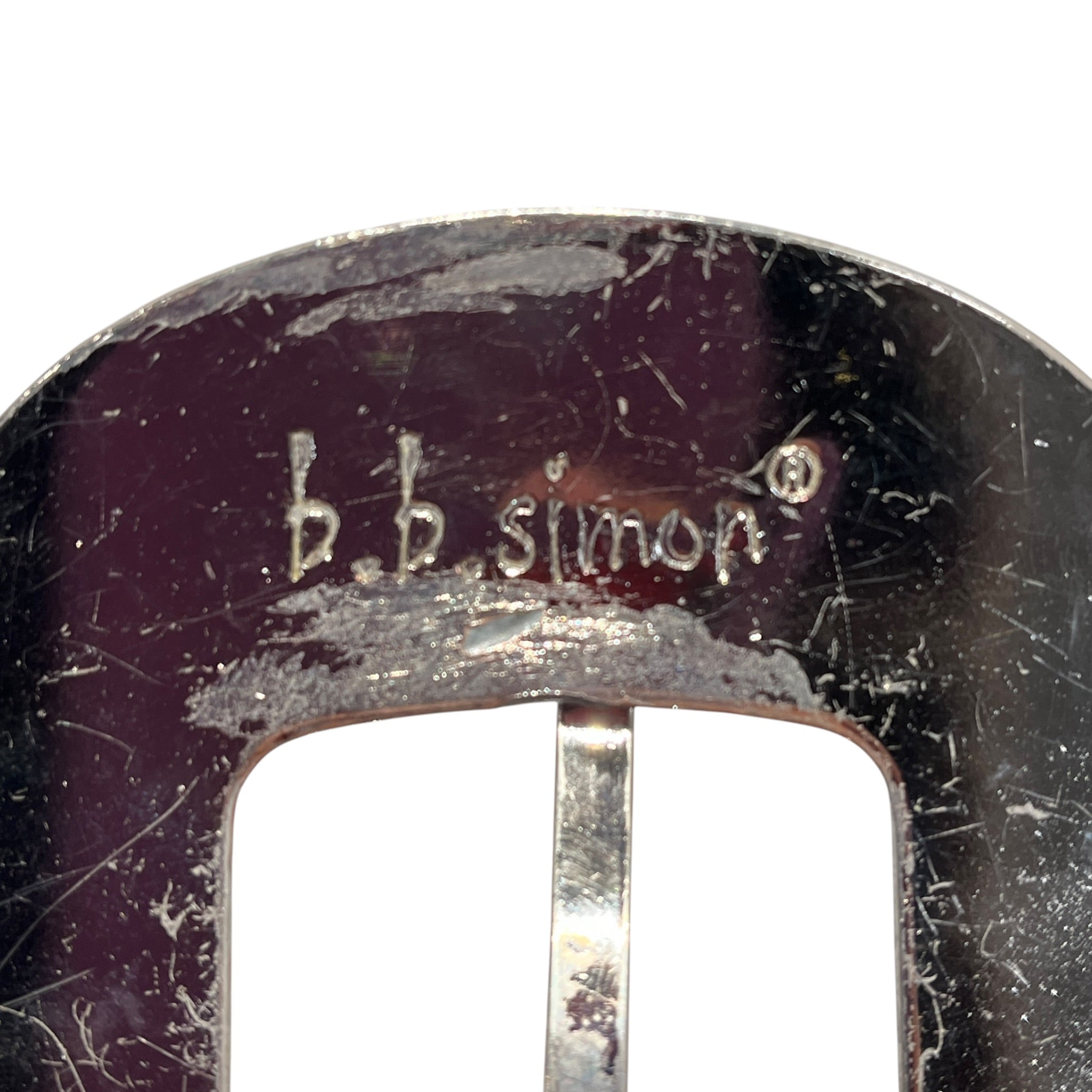 B.B. Simon/Belt/Leather/BLK/M's/Rhinestone Black Leather Belt view 3