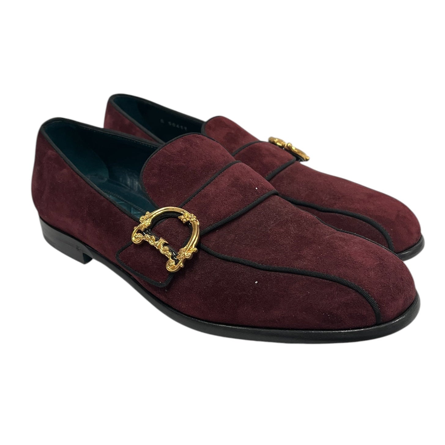DOLCE&GABBANA/Loafers/US 9.5/Suede/BRD/Slip-on/GOLD BAROQUE DG APPLIQUE view 1
