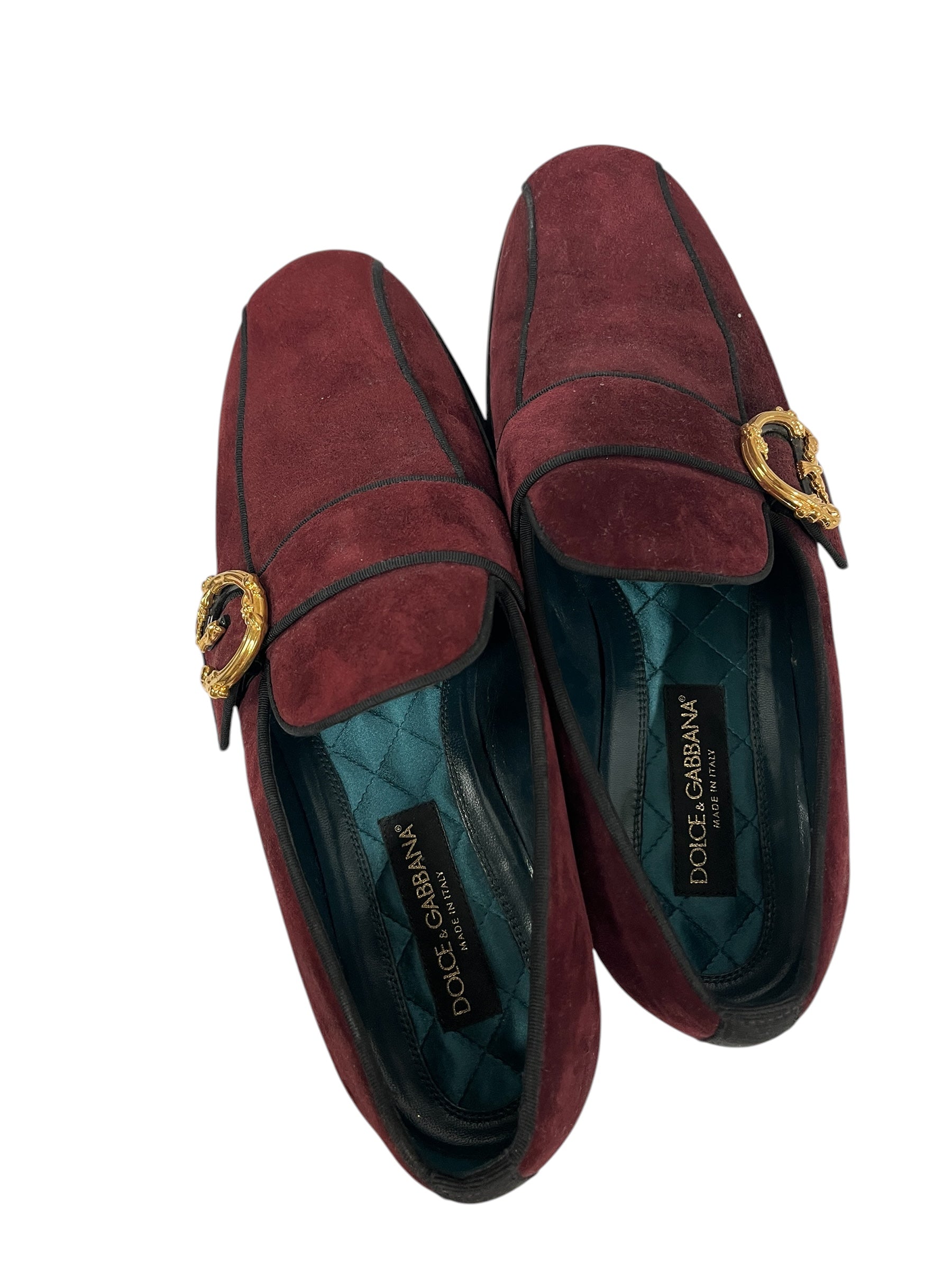 DOLCE&GABBANA/Loafers/US 9.5/Suede/BRD/Slip-on/GOLD BAROQUE DG APPLIQUE view 3