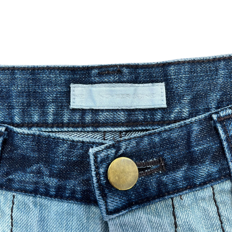 NUMBER (N)INE/Straight Pants/12/Cotton/BLU/two tone /cargo front pocket