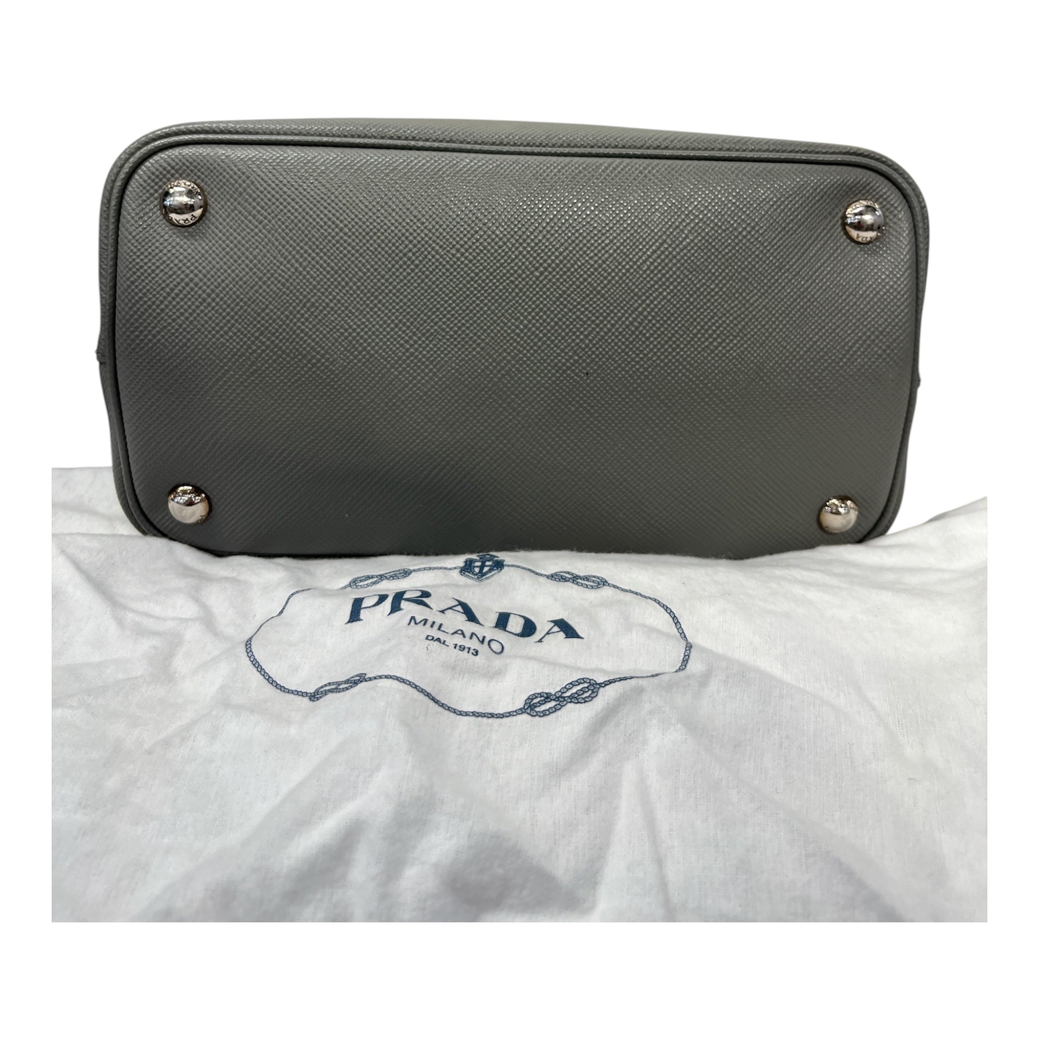 PRADA/Hand Bag/Leather/GRY/Saffiano Cuir Small Handbag view 5