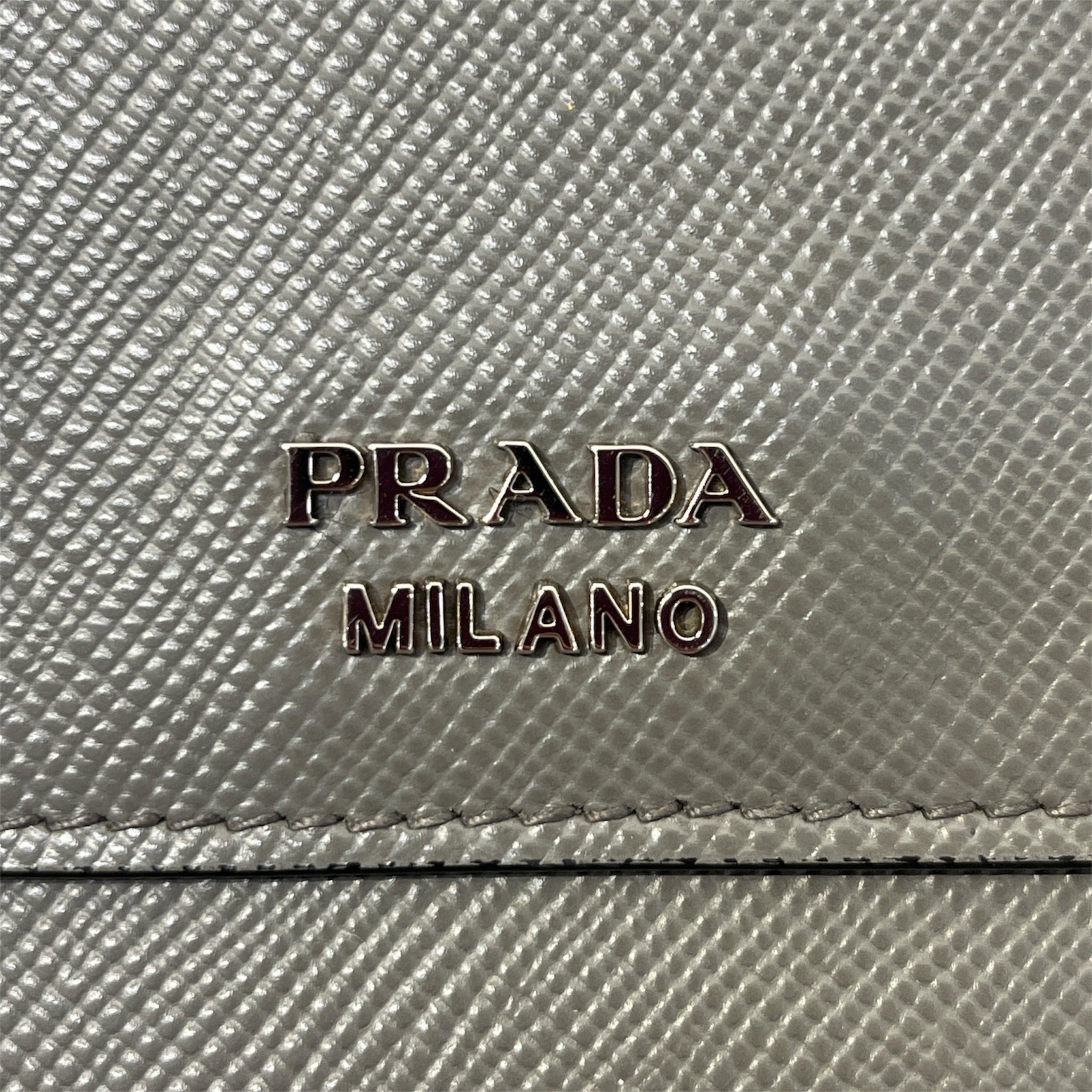 PRADA/Hand Bag/Leather/GRY/Saffiano Cuir Small Handbag view 6