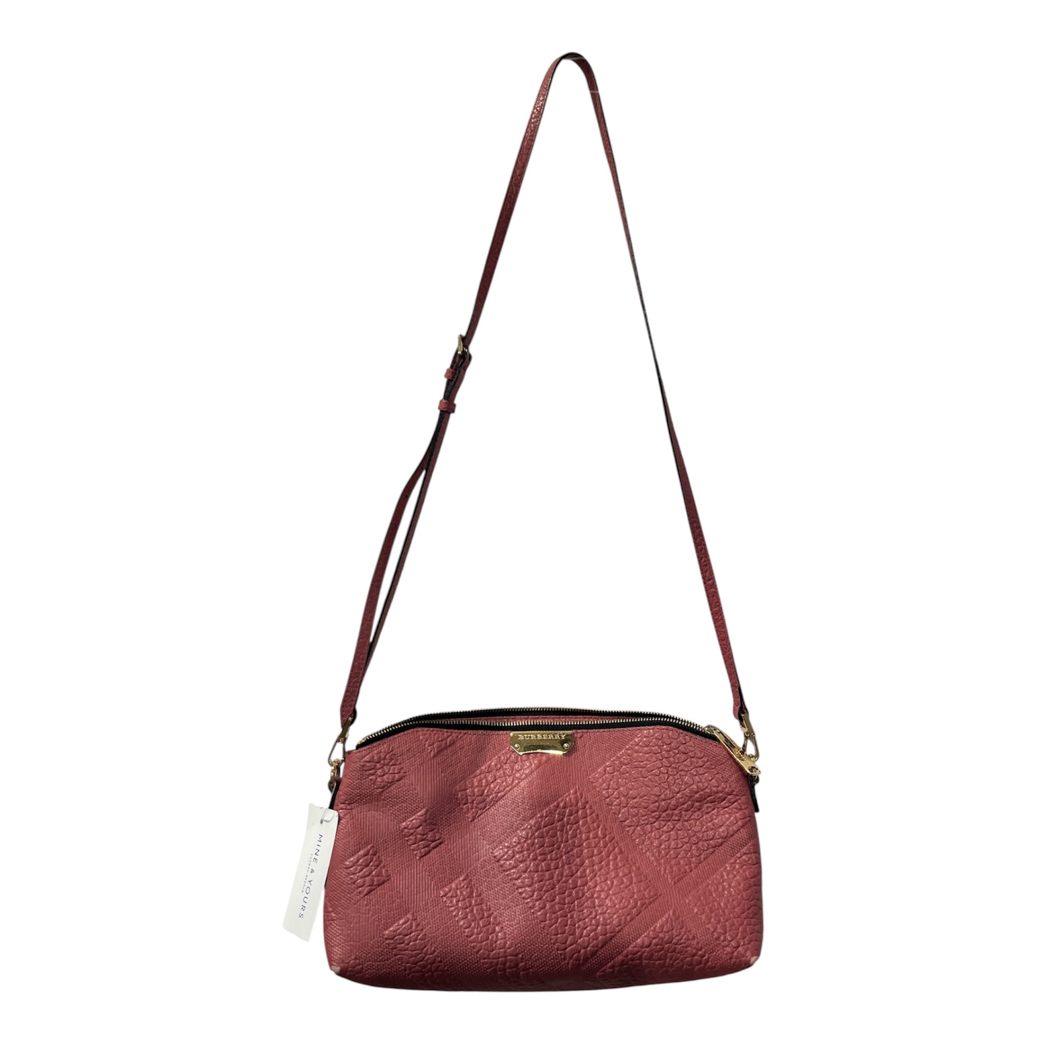 BURBERRY/Cross Body Bag/Leather/PNK/CHECK EMOSSED GOLD HARDWARE view 1