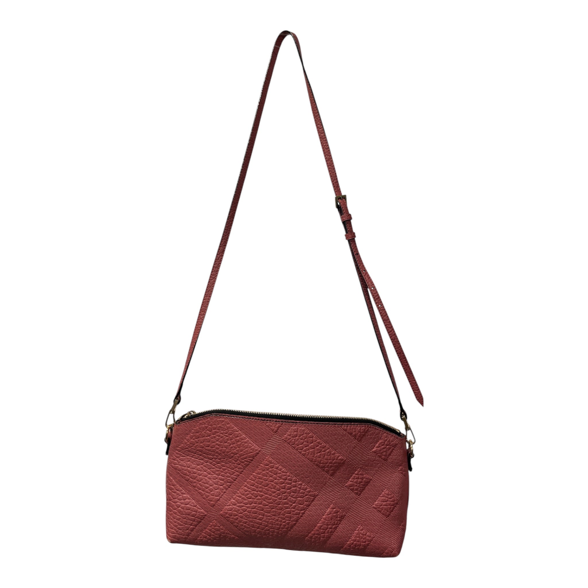 BURBERRY/Cross Body Bag/Leather/PNK/CHECK EMOSSED GOLD HARDWARE view 2
