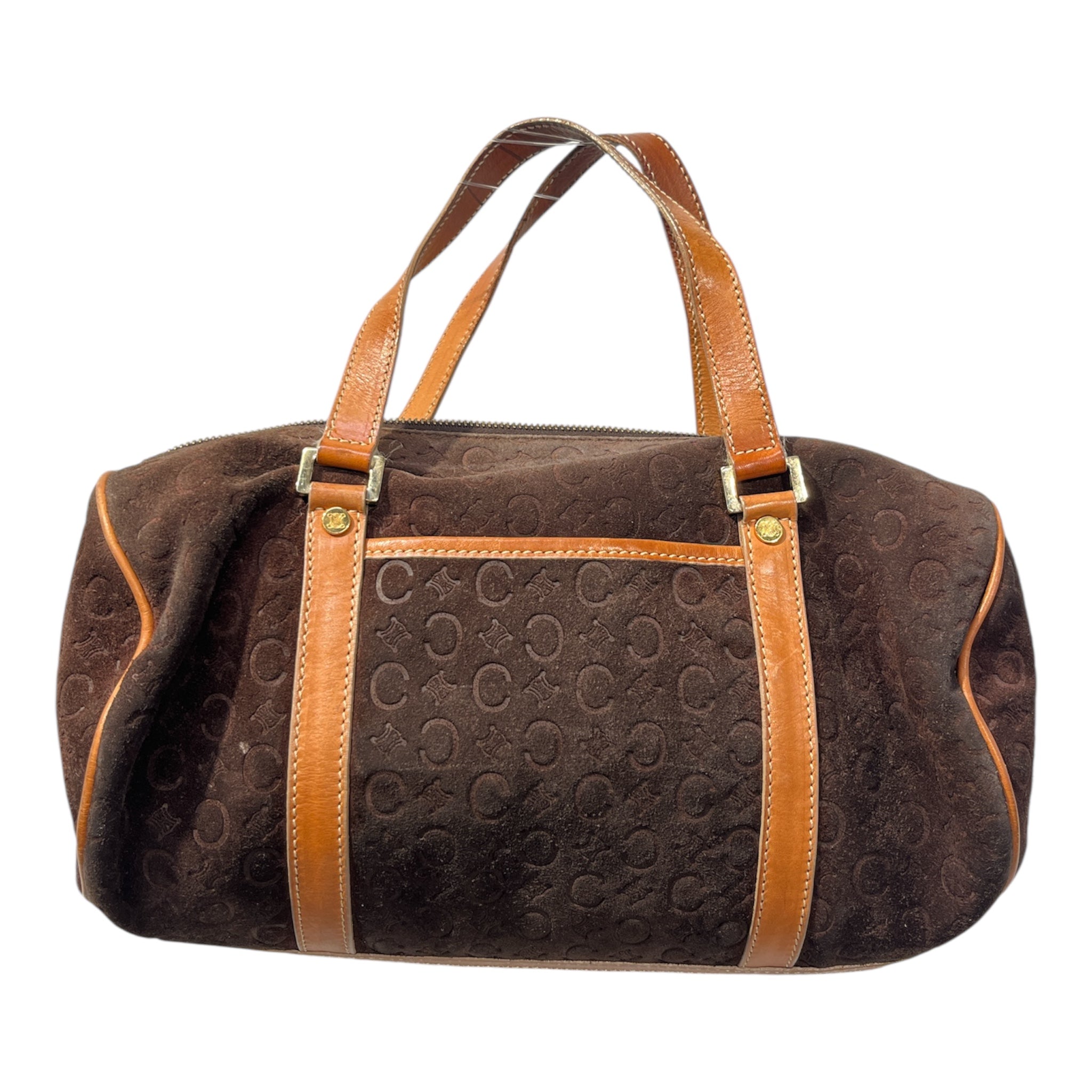 CELINE/Boston Bag/Monogram/Suede/BRW/MACADAM BOSTON view 2