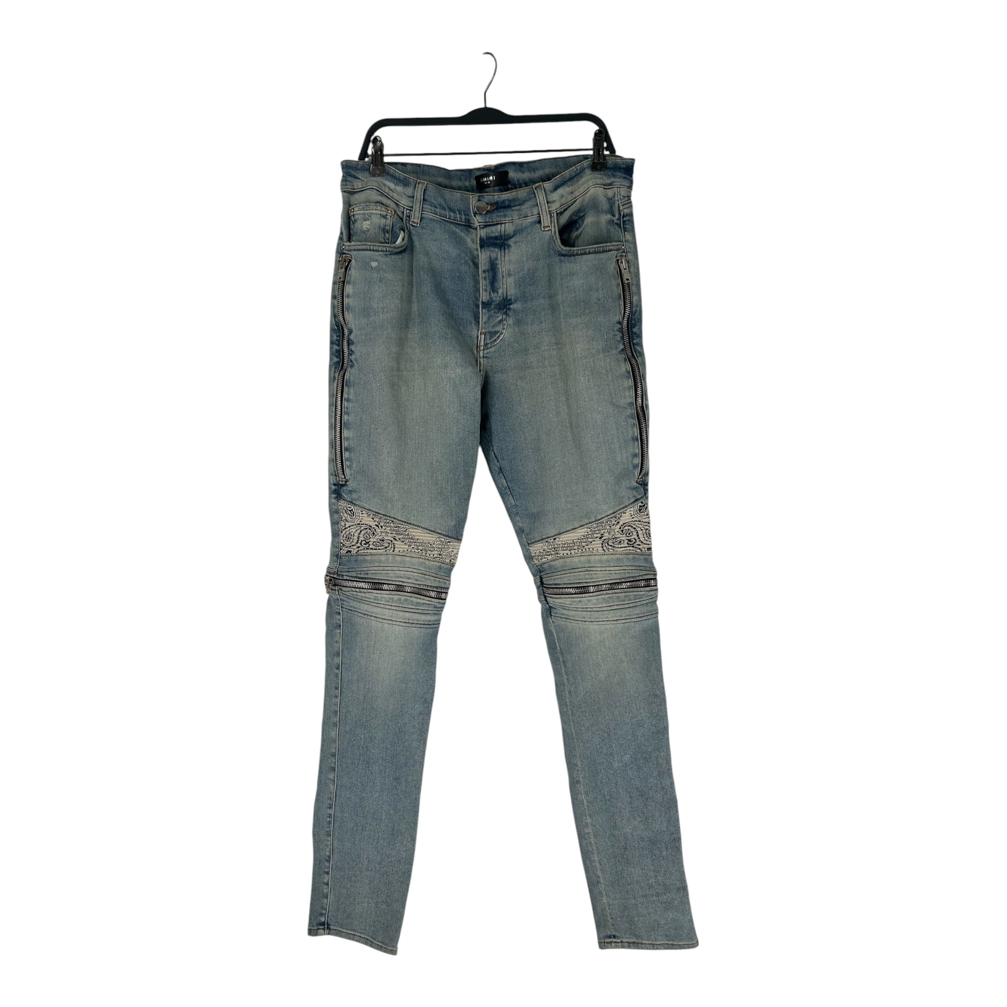 AMIRI/Skinny Pants/36/Cotton/BLU/BANDANA W/ ZIPPERS view 1
