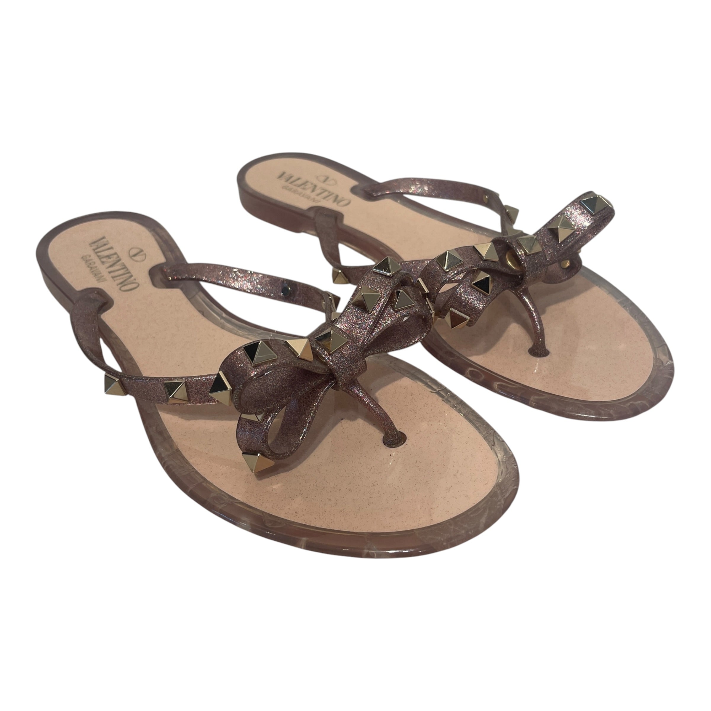 VALENTINO/Sandals/EU 39/PNK/Studded Bow Sandals view 1