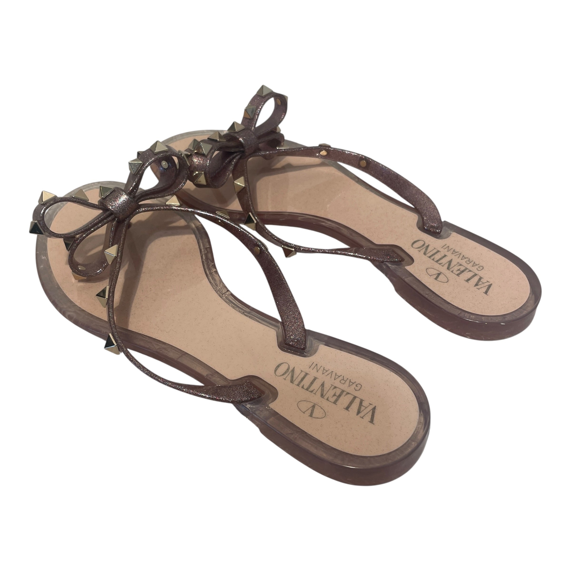 VALENTINO/Sandals/EU 39/PNK/Studded Bow Sandals view 2