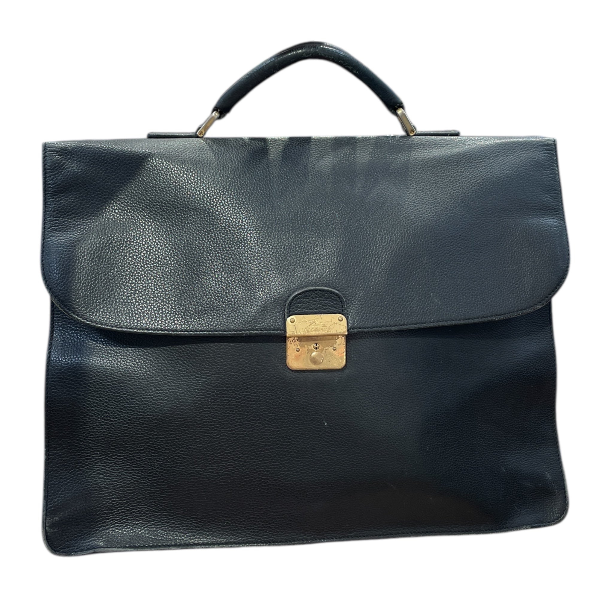 LONGCHAMP/Tote Bag/M/Leather/BLK/BRIEFCASE/GOLD HADWARE view 1