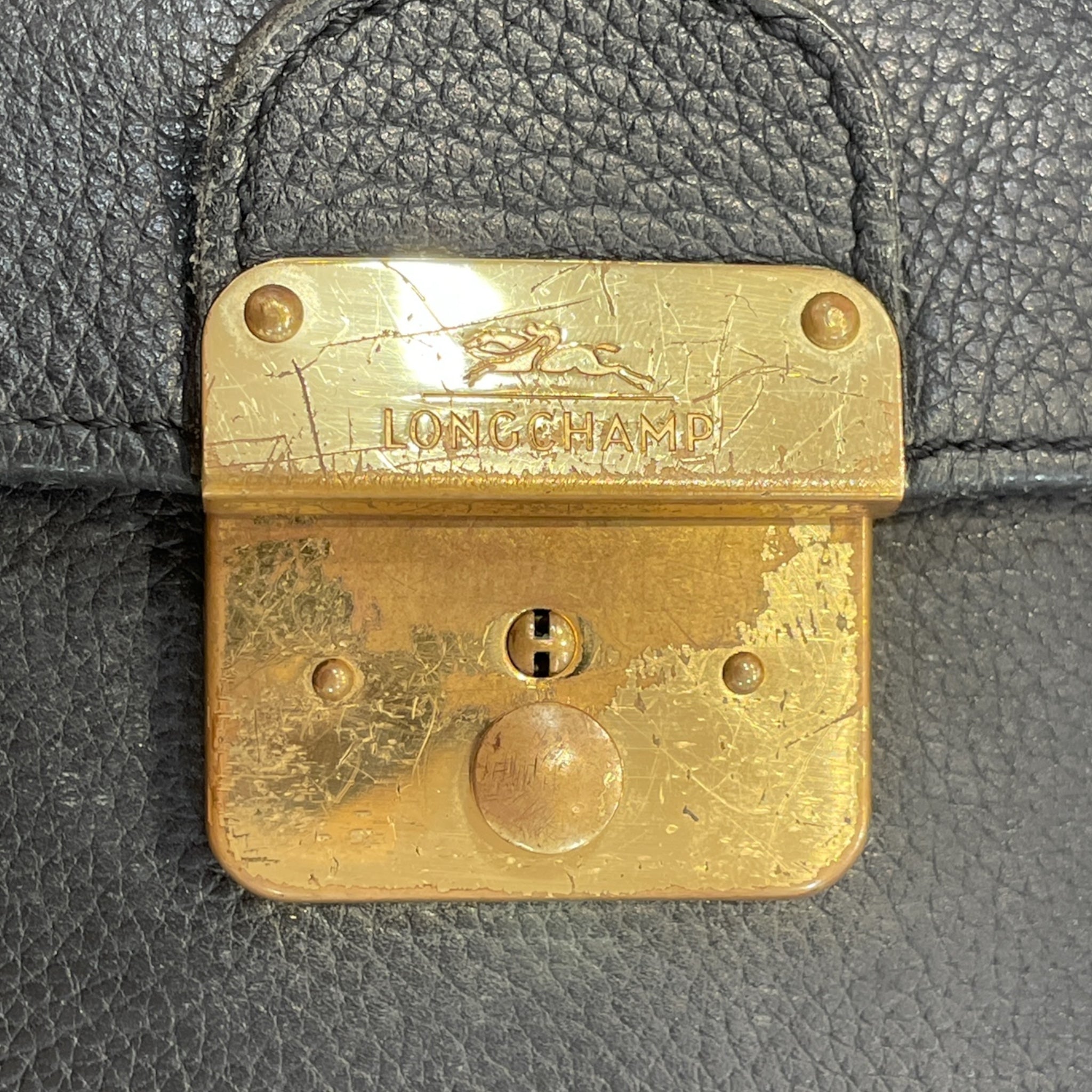 LONGCHAMP/Tote Bag/M/Leather/BLK/BRIEFCASE/GOLD HADWARE view 4