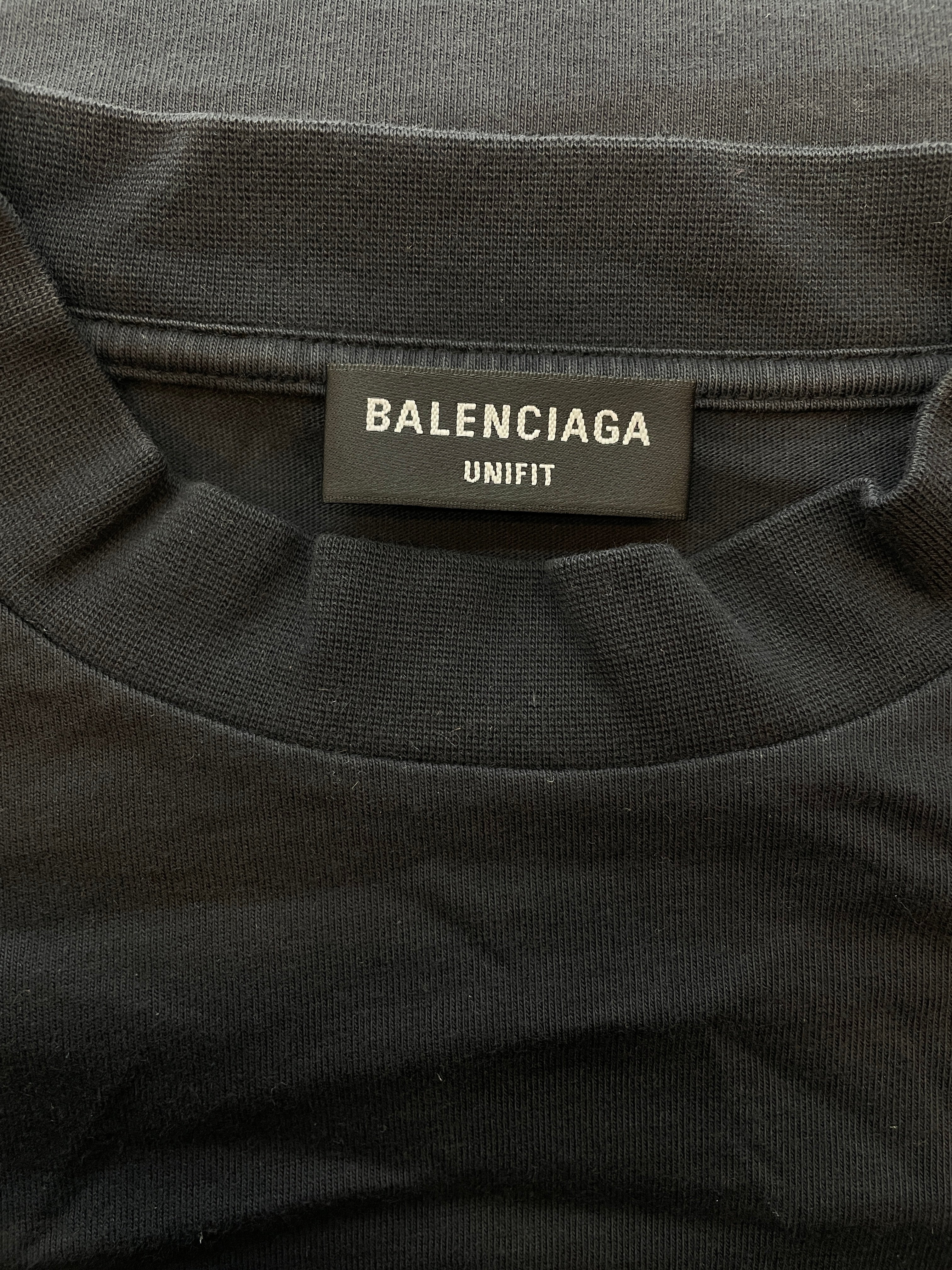 BALENCIAGA/LS T-Shirt/3/Cotton/BLK/9 -2021 WASHED BLACK LS view 4