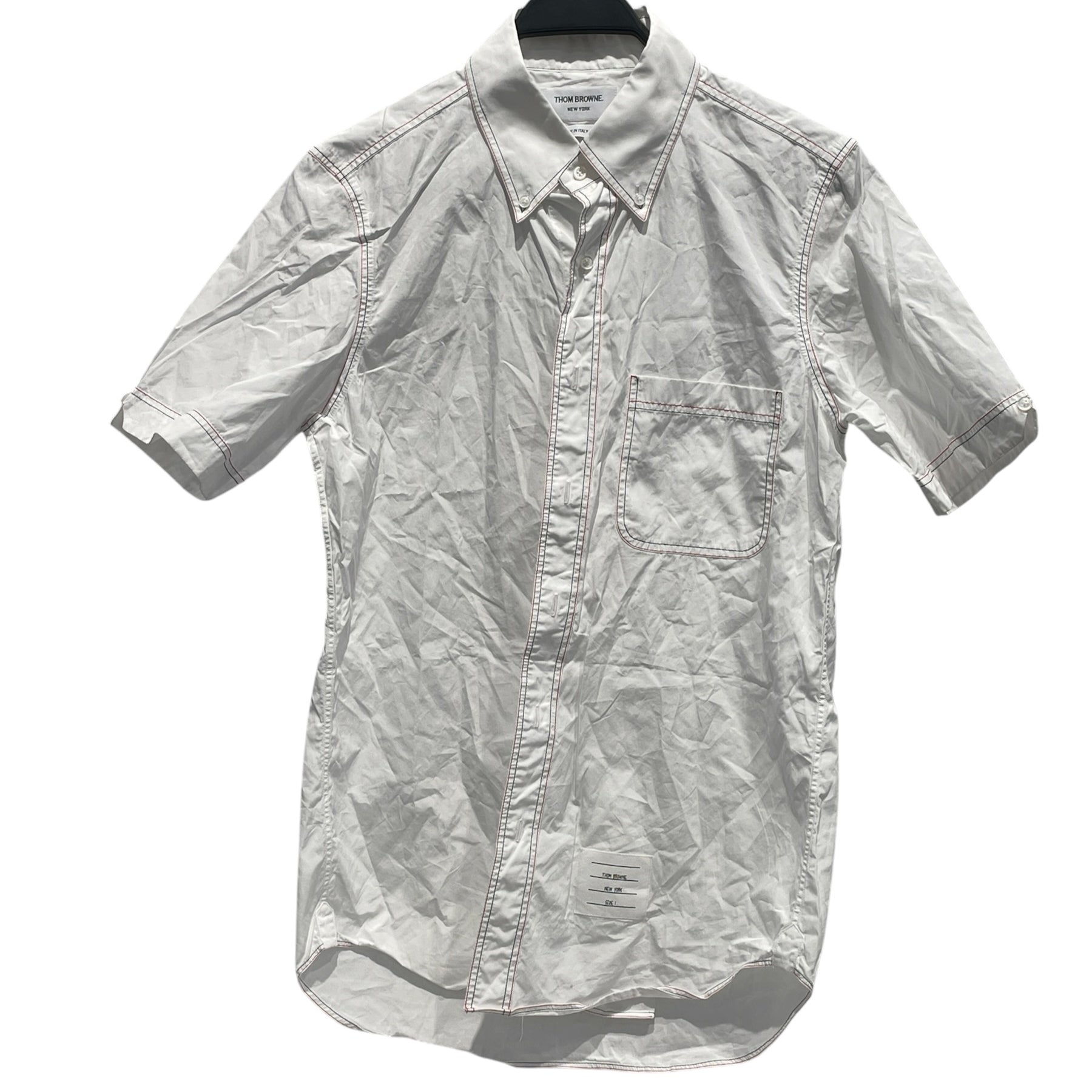 THOM BROWNE. NEW YORK/SS Shirt/M/Cotton/WHT/