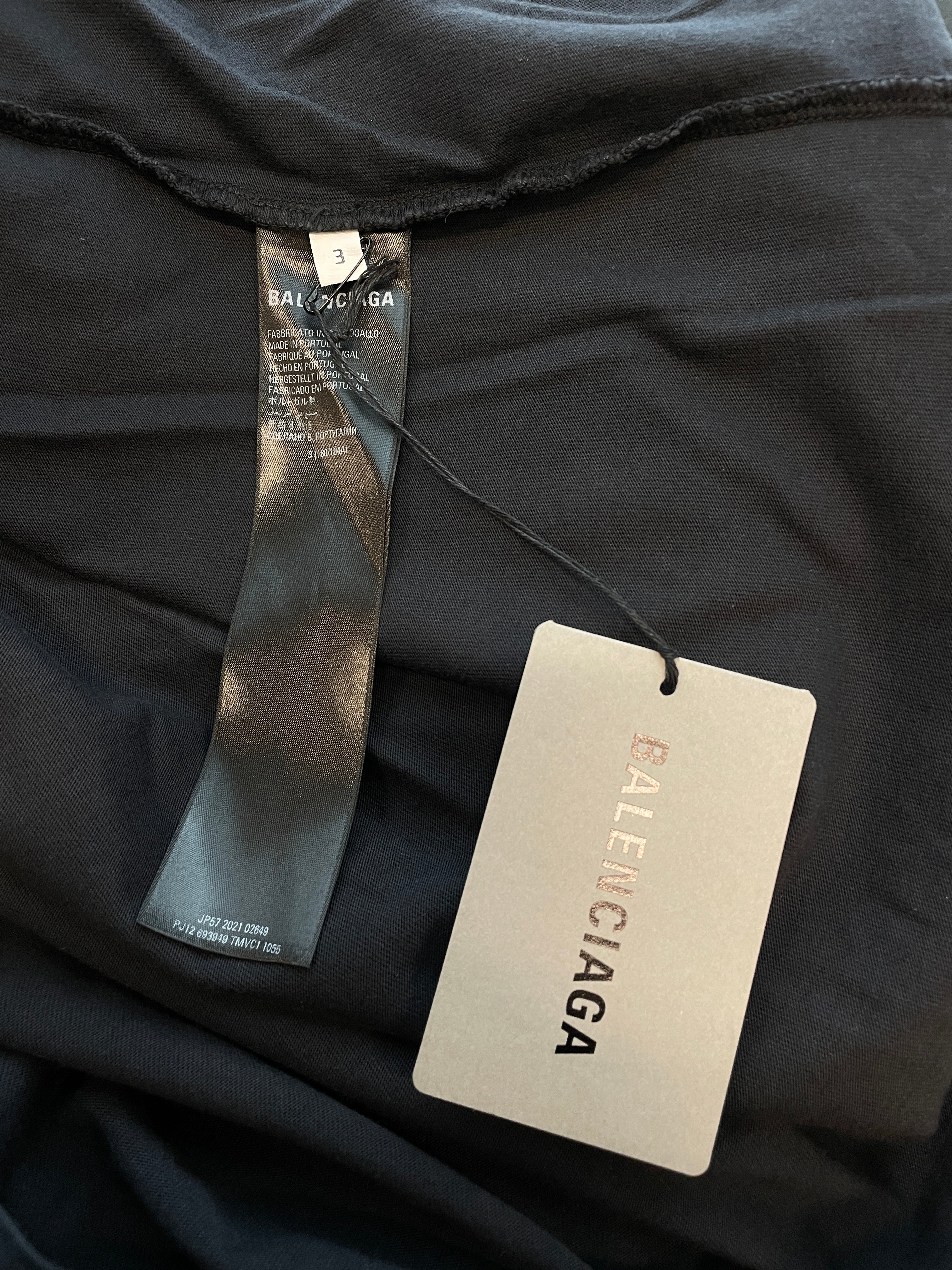 BALENCIAGA/LS T-Shirt/3/Cotton/BLK/9 -2021 WASHED BLACK LS view 5