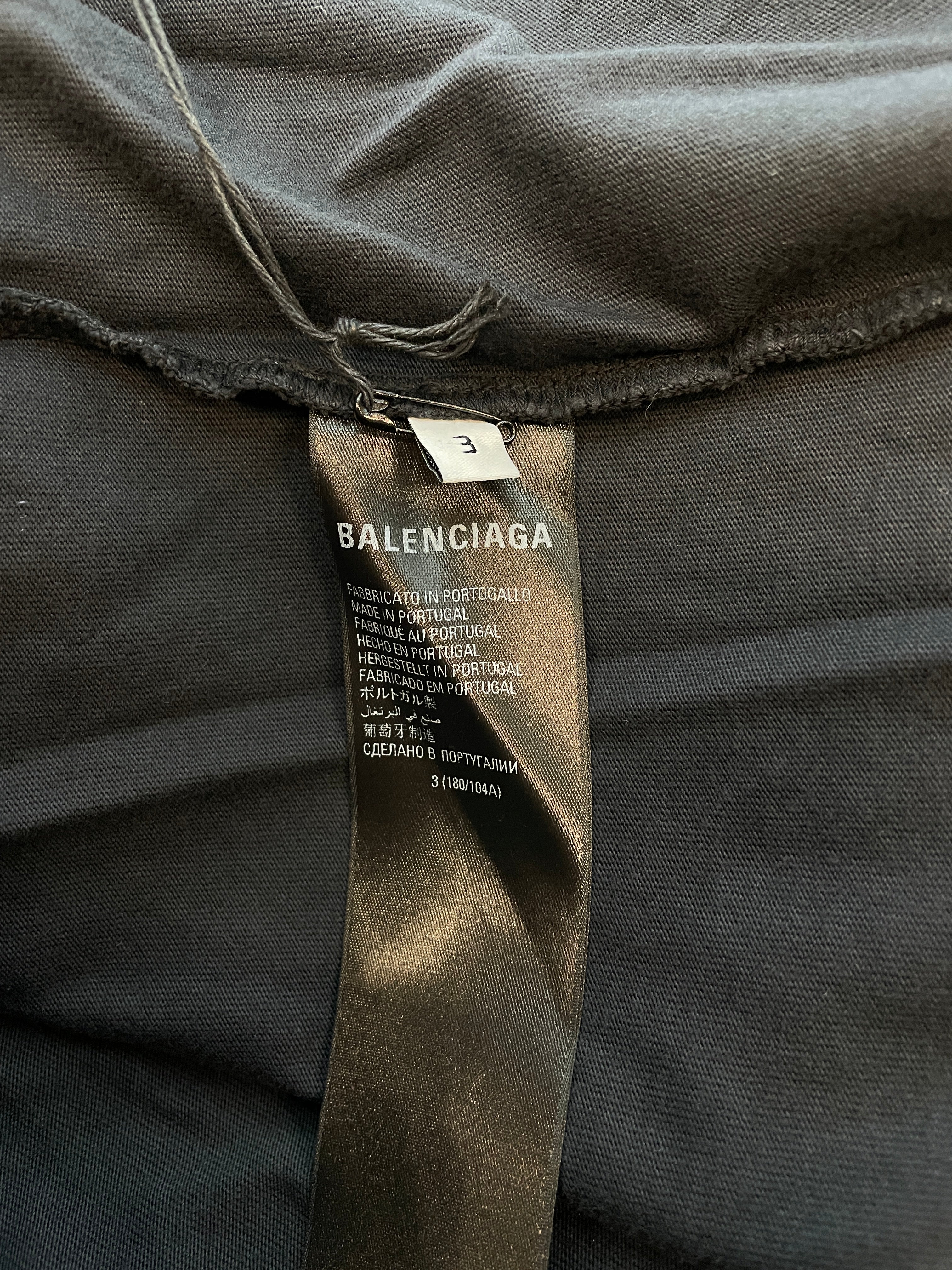 BALENCIAGA/LS T-Shirt/3/Cotton/BLK/9 -2021 WASHED BLACK LS view 6