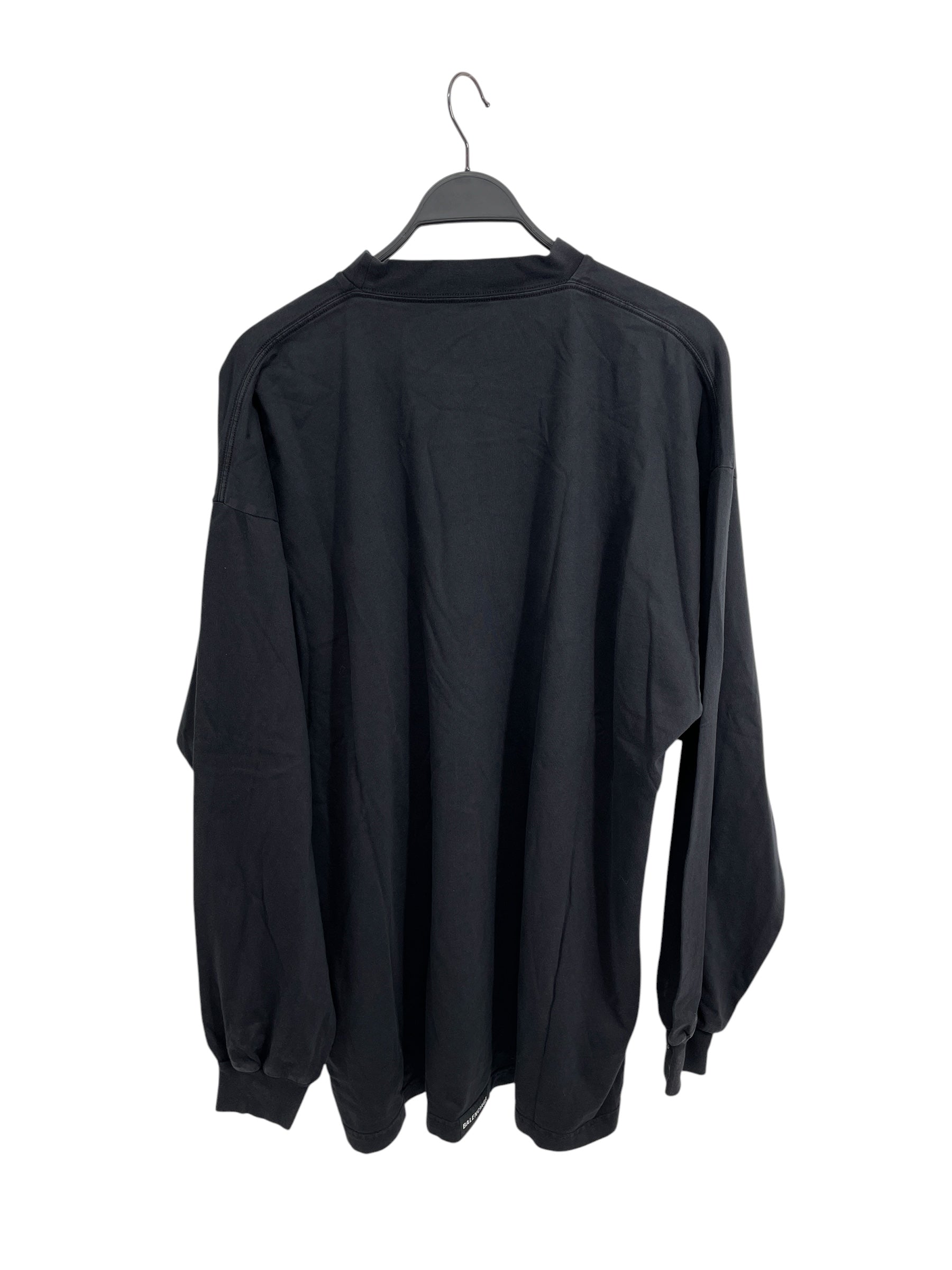 BALENCIAGA/LS T-Shirt/3/Cotton/BLK/9 -2021 WASHED BLACK LS view 2