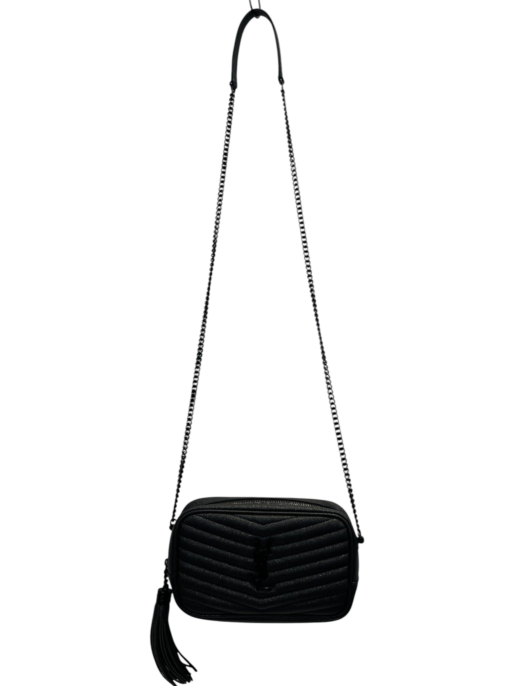 SAINT LAURENT/Cross Body Bag/Stripe/Leather/BLK/CAVIAR LOU MINI MAL61 view 1