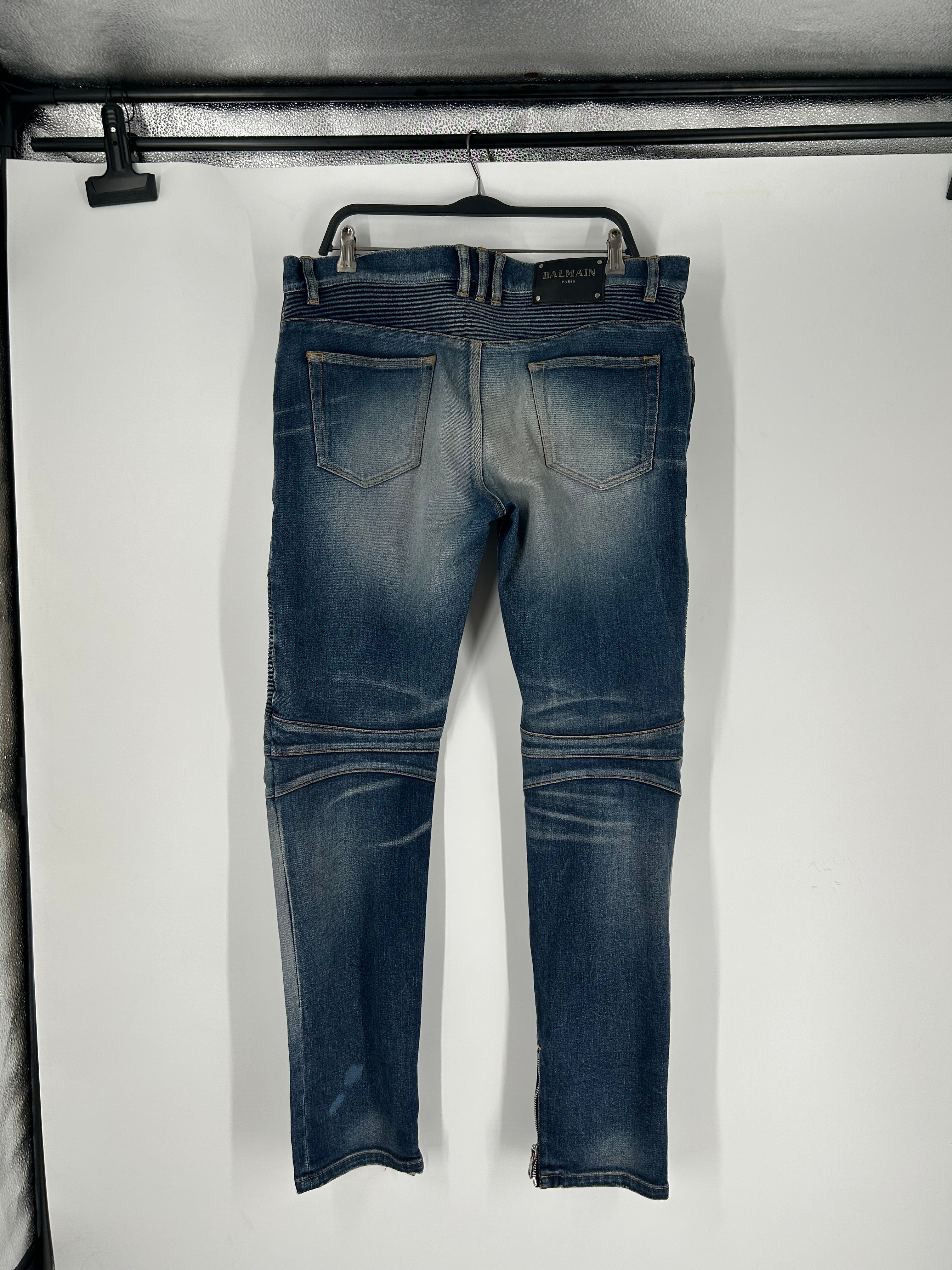 BALMAIN/Cargo Pants/34/Denim/BLU/BIKER BORO REPAIR view 2