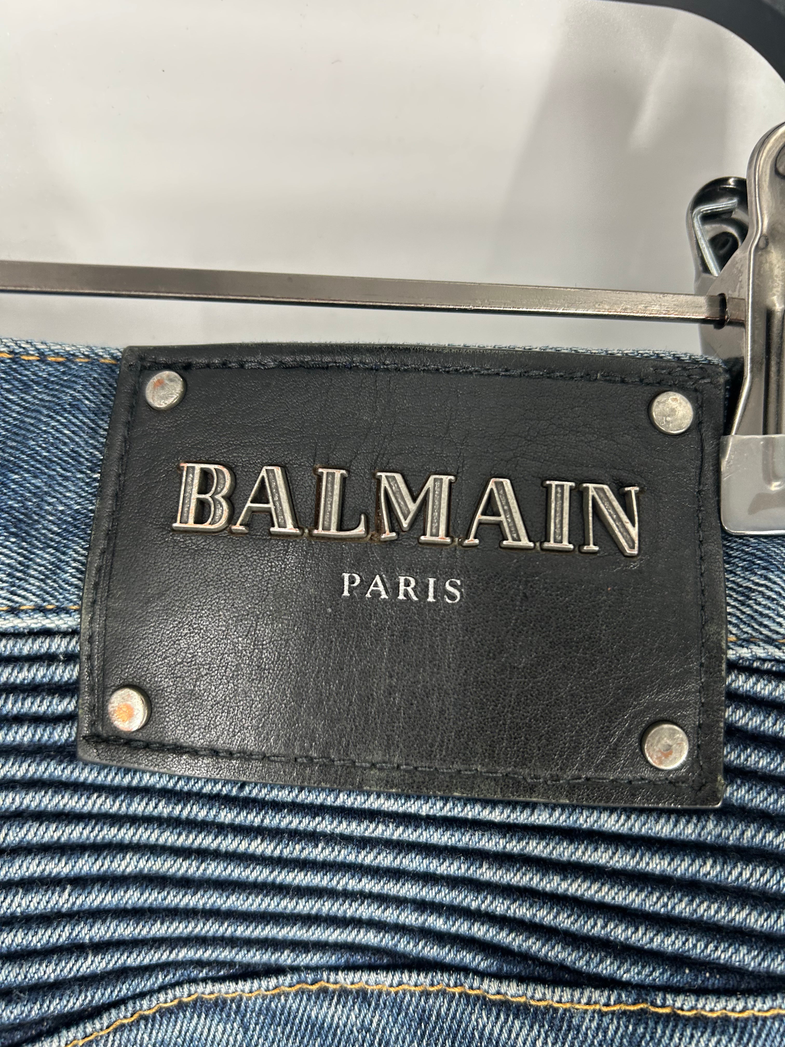 BALMAIN/Cargo Pants/34/Denim/BLU/BIKER BORO REPAIR view 3