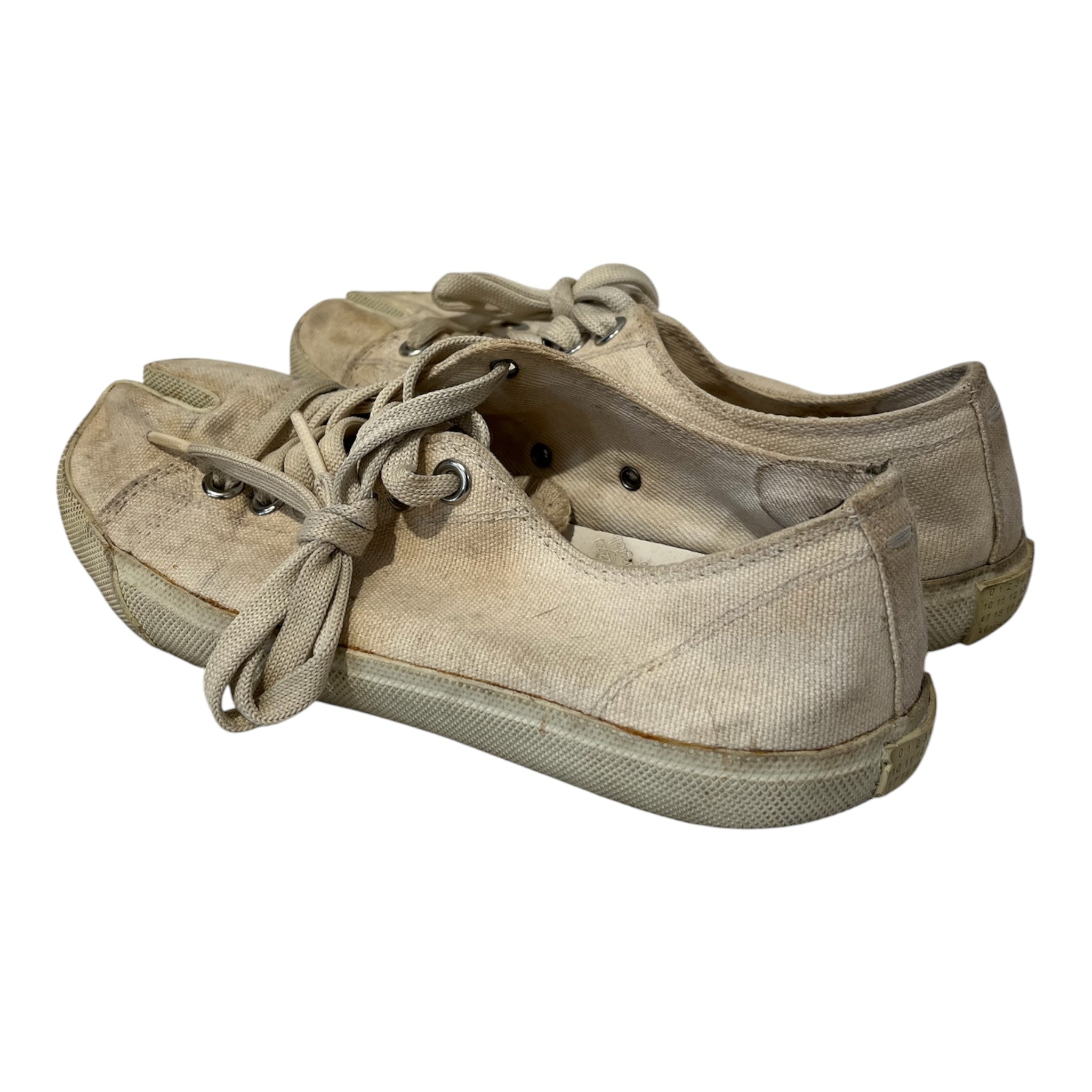 Maison Margiela/Low-Sneakers/EU 36.5/Cotton/CRM/U-Tip/tabi canvas low top sneakers view 2
