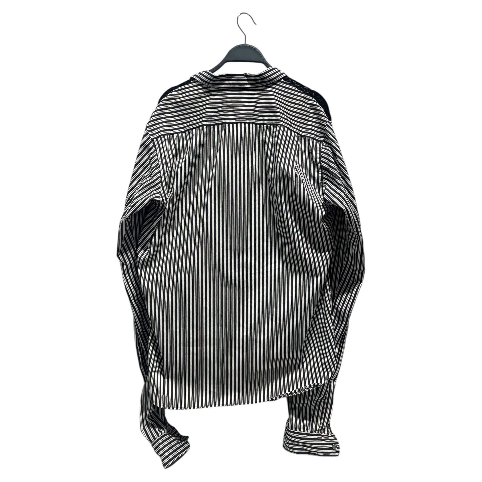 COMME des GARCONS HOMME PLUS/LS Shirt/M/Cotton/BLK/Stripe/BLACK GLITTER STRIPE view 2