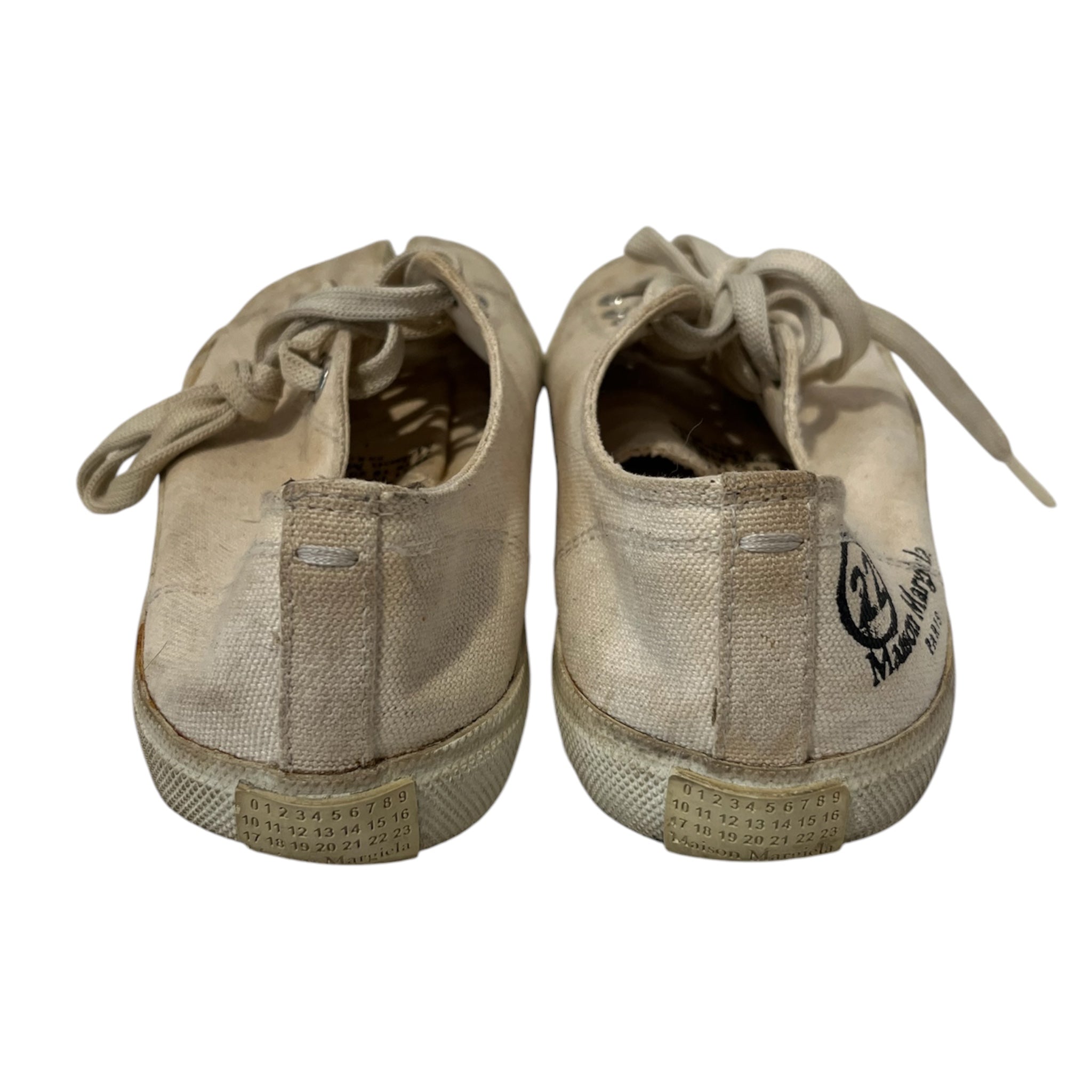Maison Margiela/Low-Sneakers/EU 36.5/Cotton/CRM/U-Tip/tabi canvas low top sneakers view 3