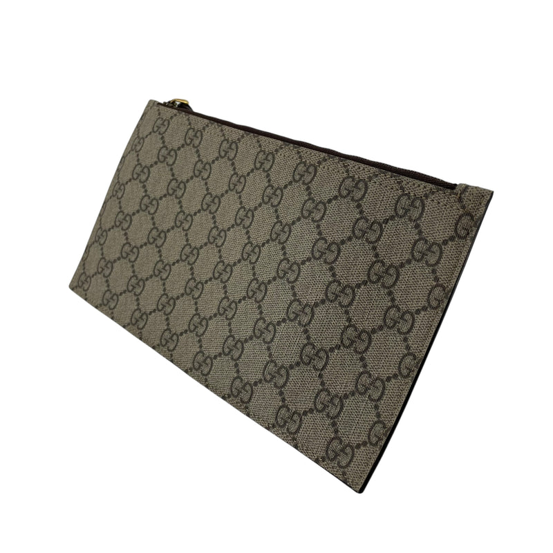 GUCCI/Pouch/Monogram/Leather/BEG/BROWN WRISTLET