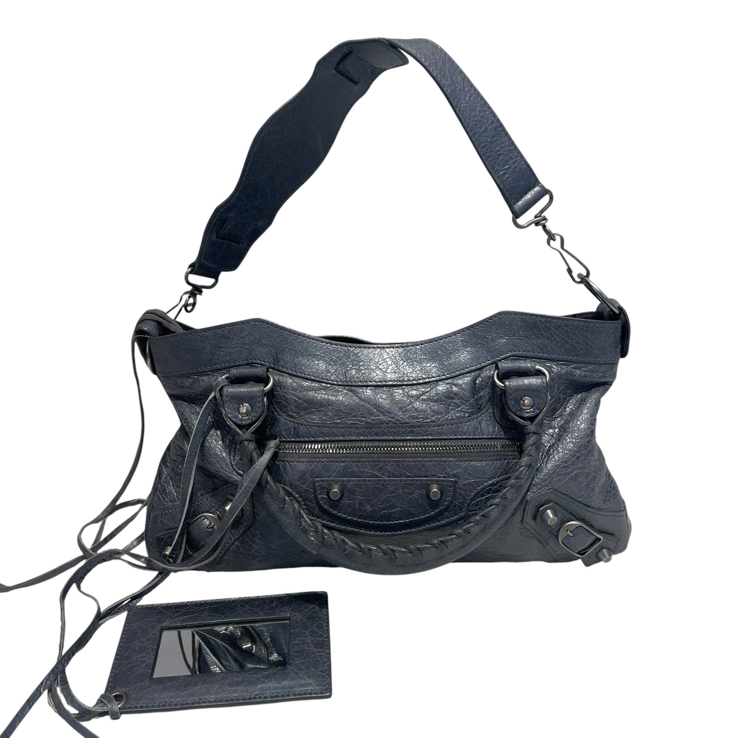 BALENCIAGA/Hand Bag/Leather/NVY/first bags 2 way view 1