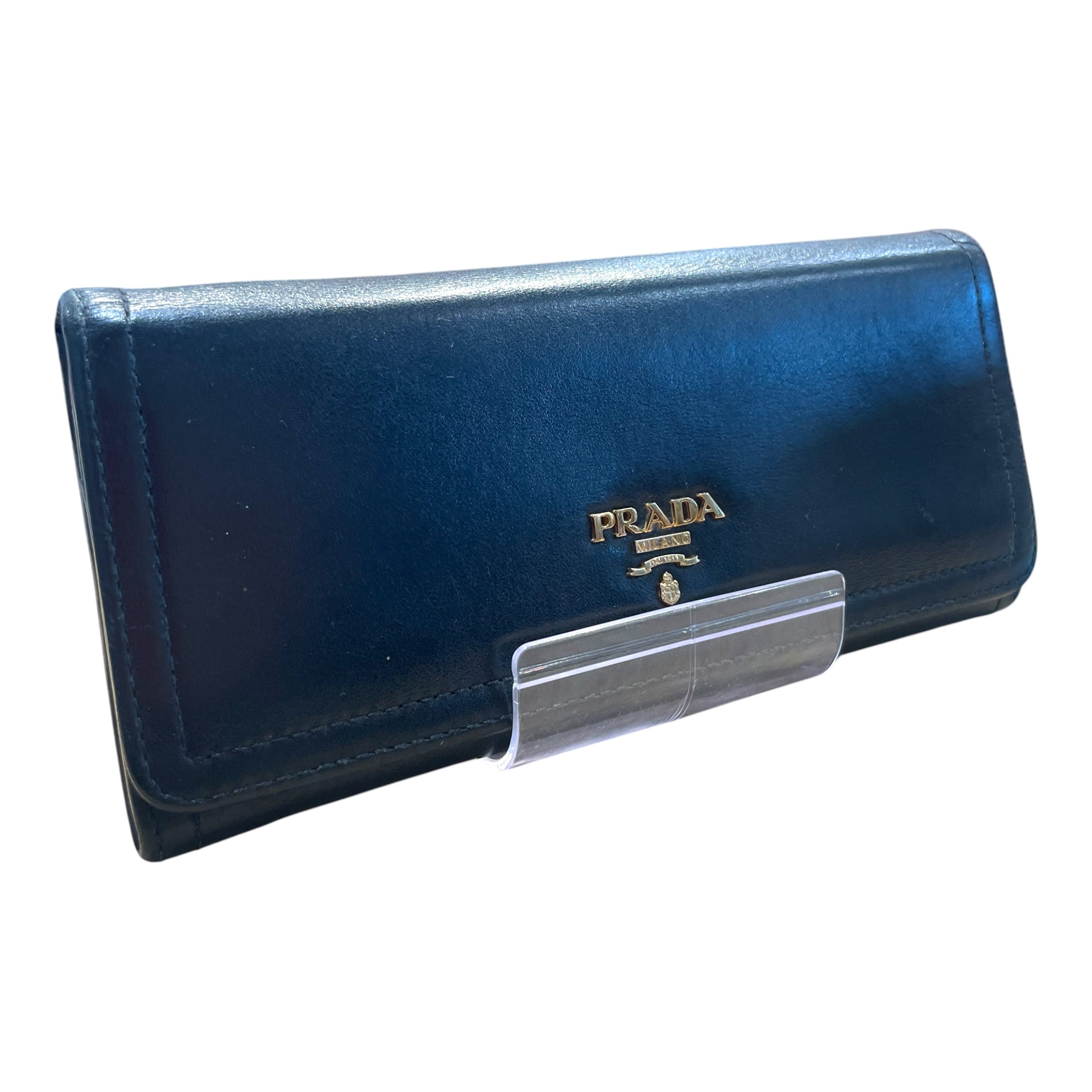 PRADA/Bag/Leather/BLK/Logo wallet view 1