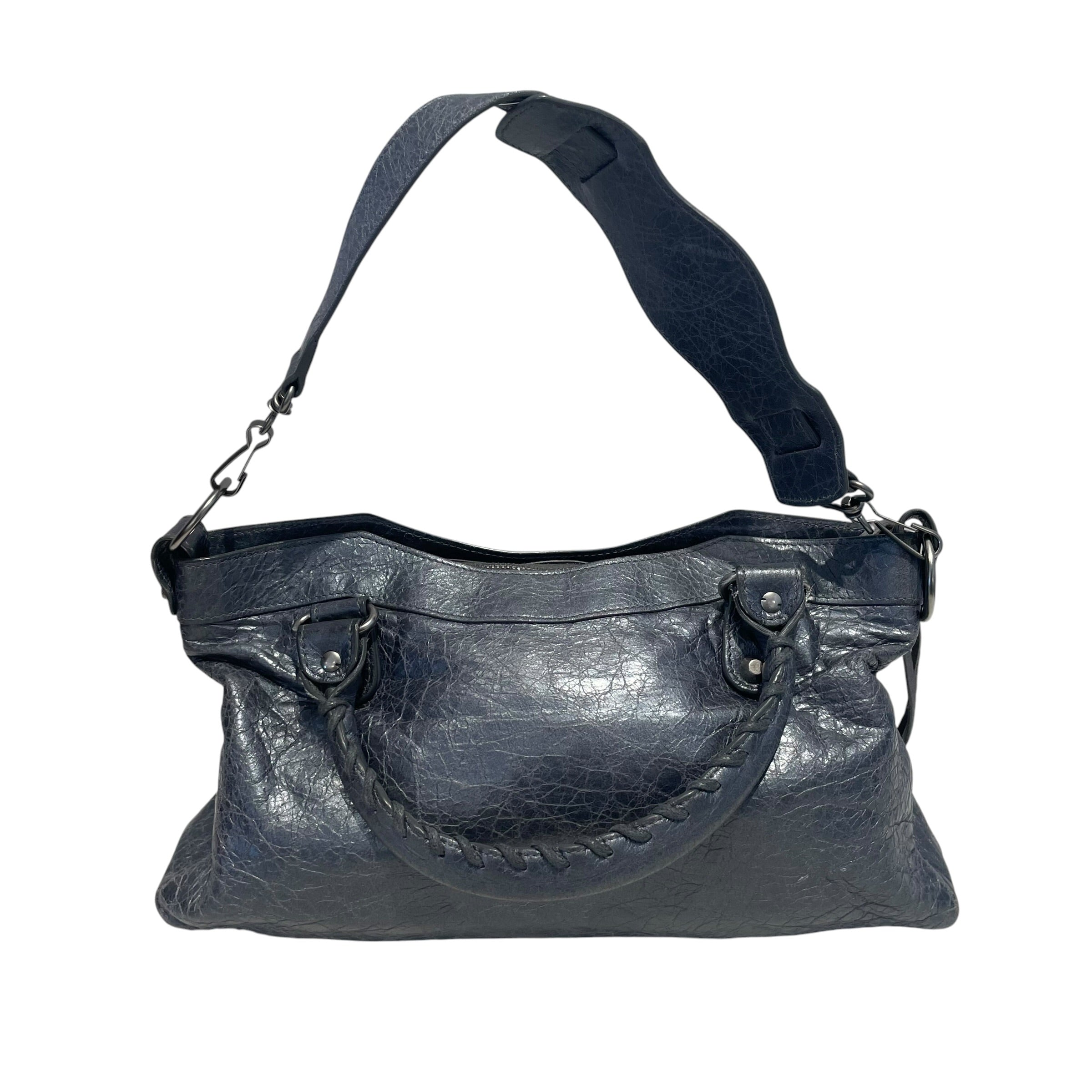 BALENCIAGA/Hand Bag/Leather/NVY/first bags 2 way view 2