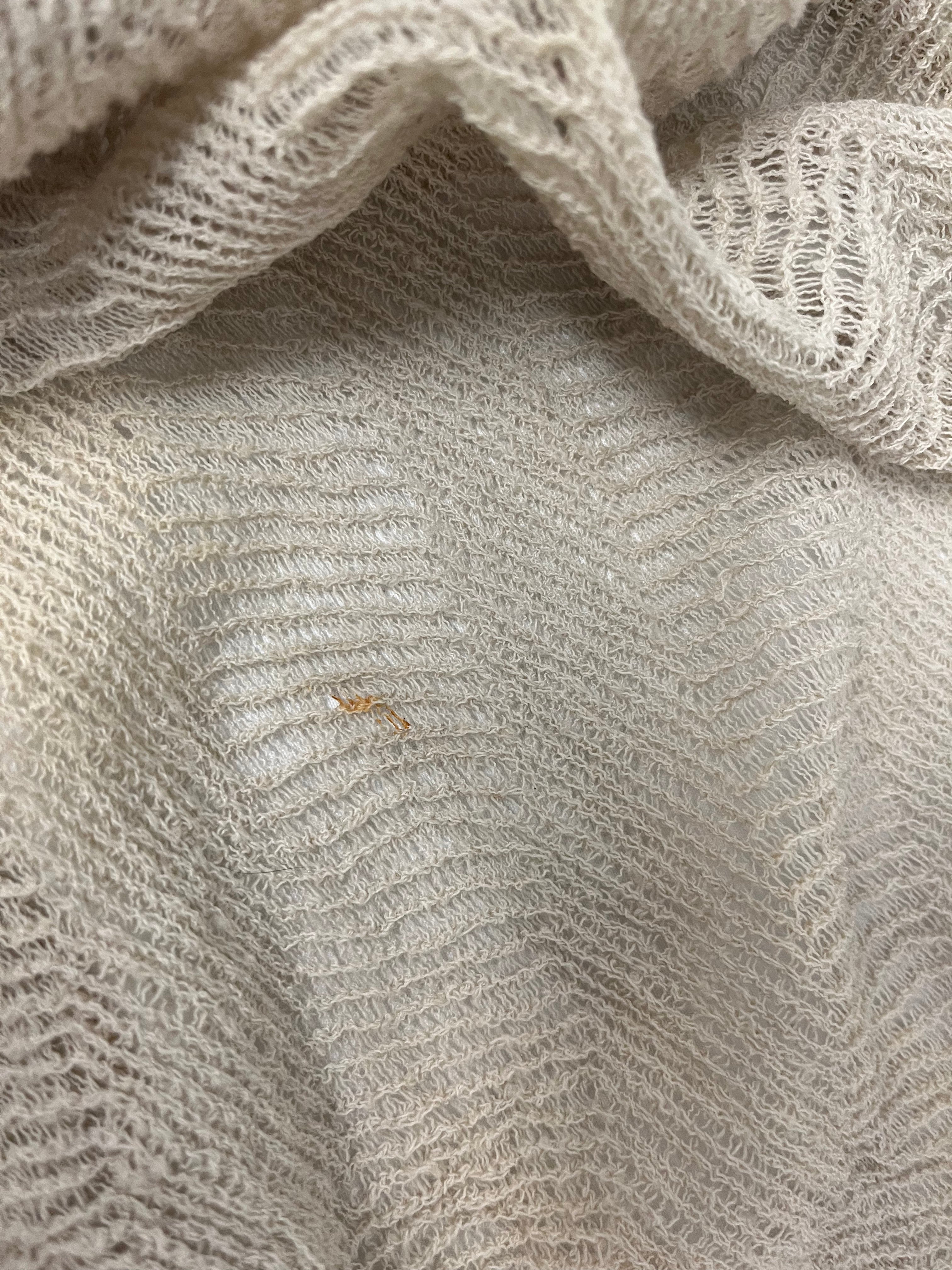 Helmut Lang/LS Blouse/S/Wool/BEG/beige asymetrial LS top view 5
