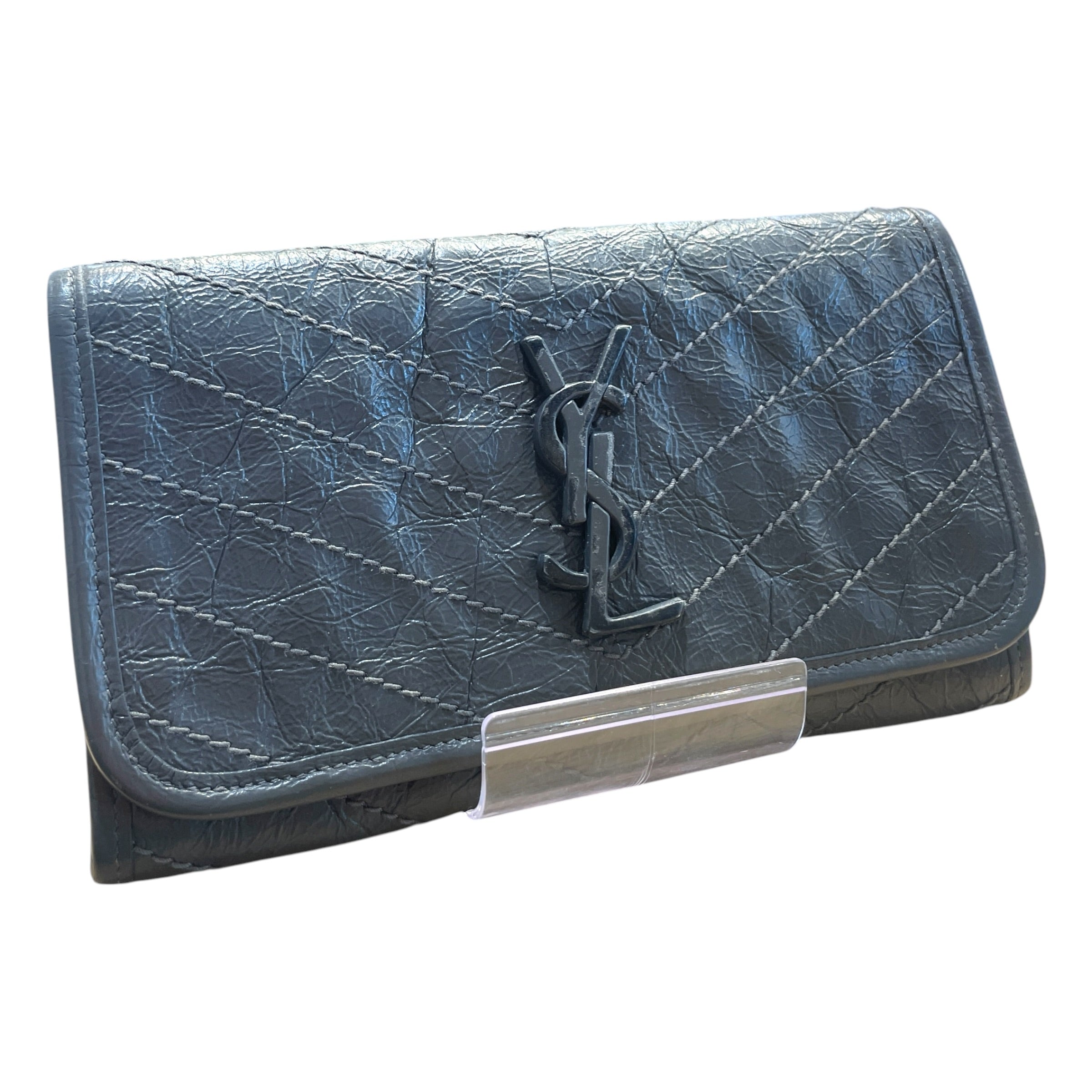YVES SAINT LAURENT/Wallet/Leather/GRY/L's/YSL Logo Wallet view 1