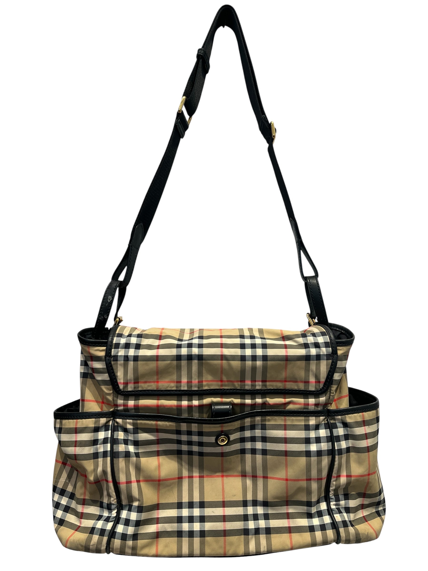 BURBERRY LONDON/Cross Body Bag/Plaid/Cotton/BEG/SLINGBAG view 2