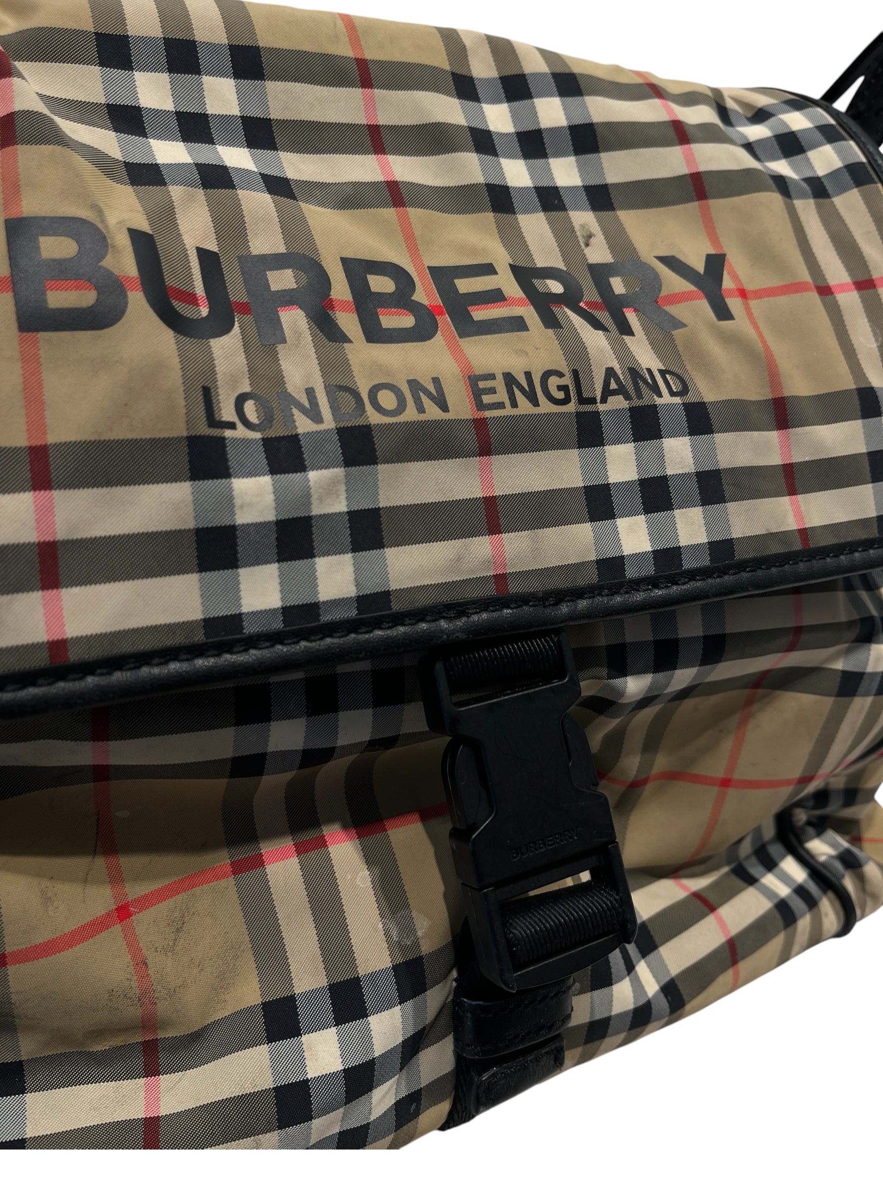 BURBERRY LONDON/Cross Body Bag/Plaid/Cotton/BEG/SLINGBAG view 3