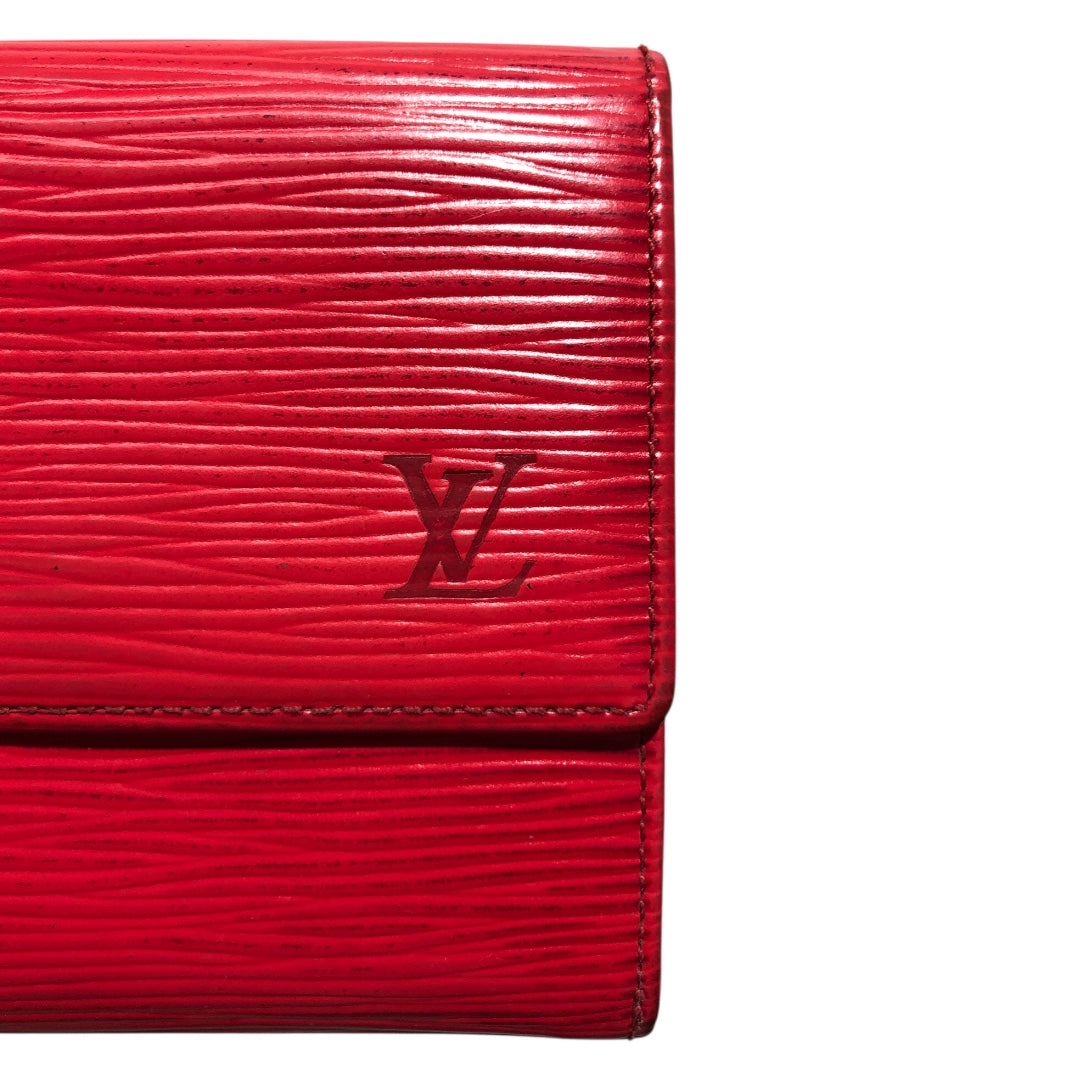 LOUIS VUITTON/Trifold Wallet/Leather/RED/epileather 2 button view 3
