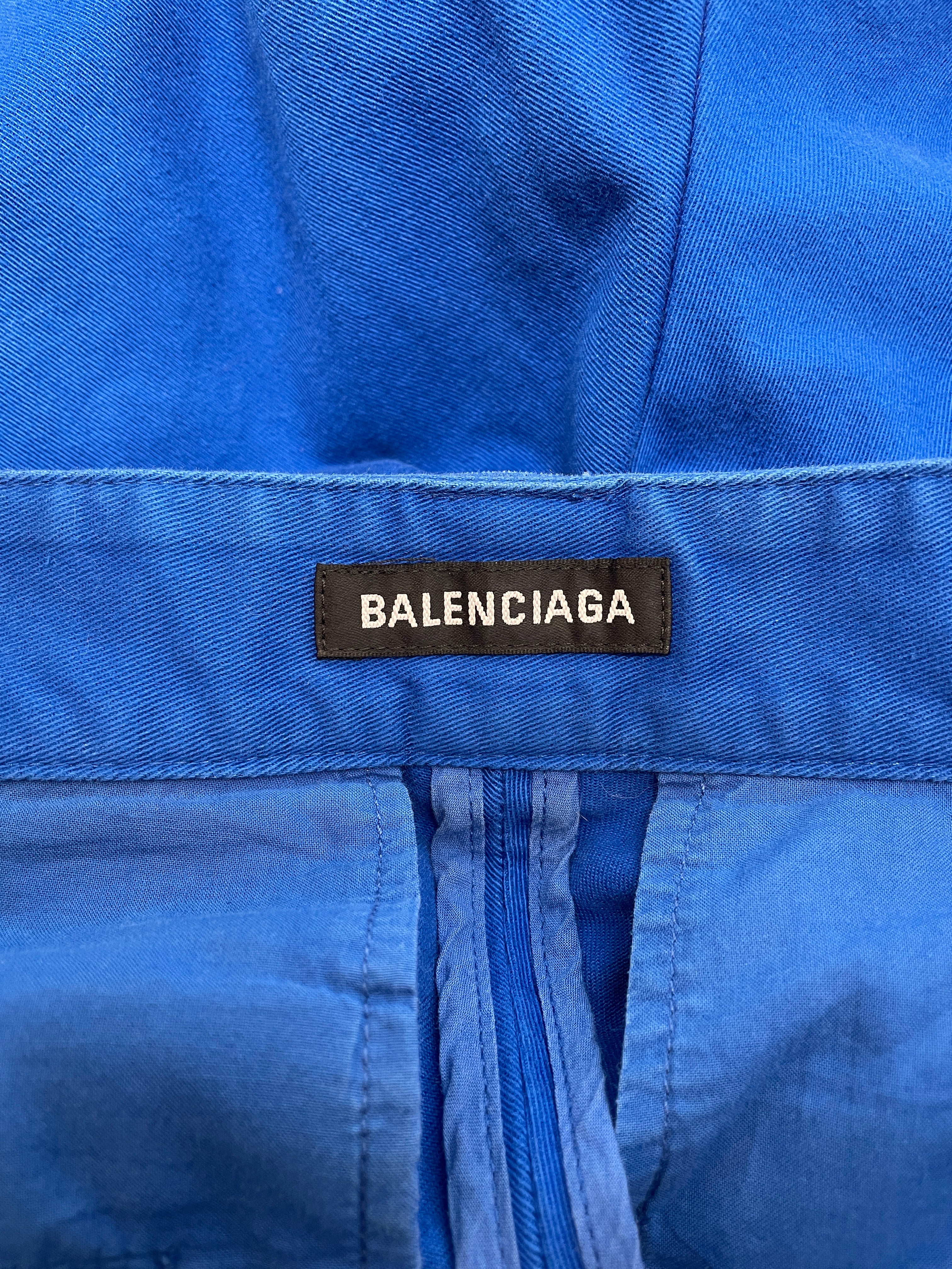 BALENCIAGA/Shorts/46/Cotton/BLU/boxy view 4