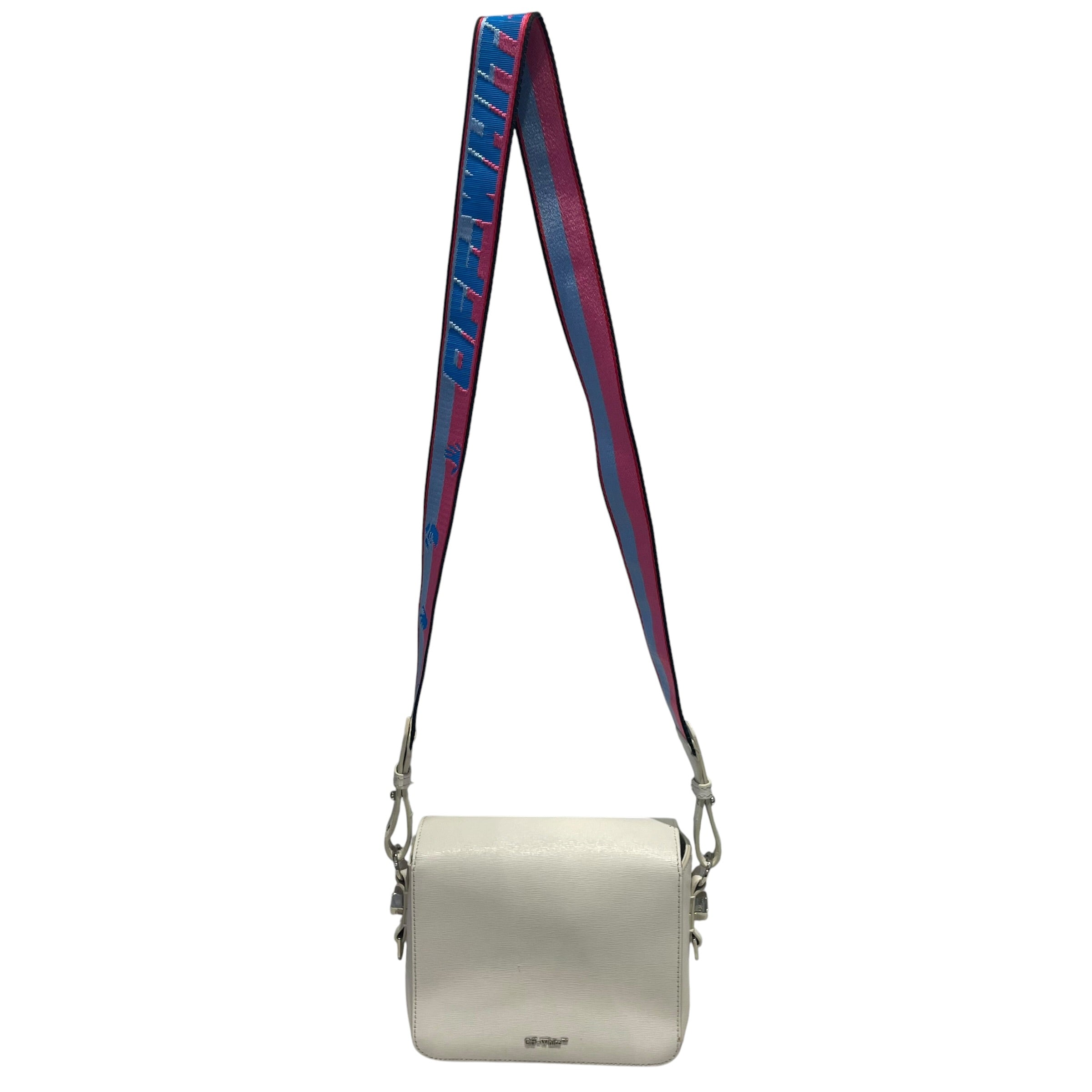 OFF-WHITE/Cross Body Bag/Stripe/Leather/WHT/Diag Flap Bag view 2
