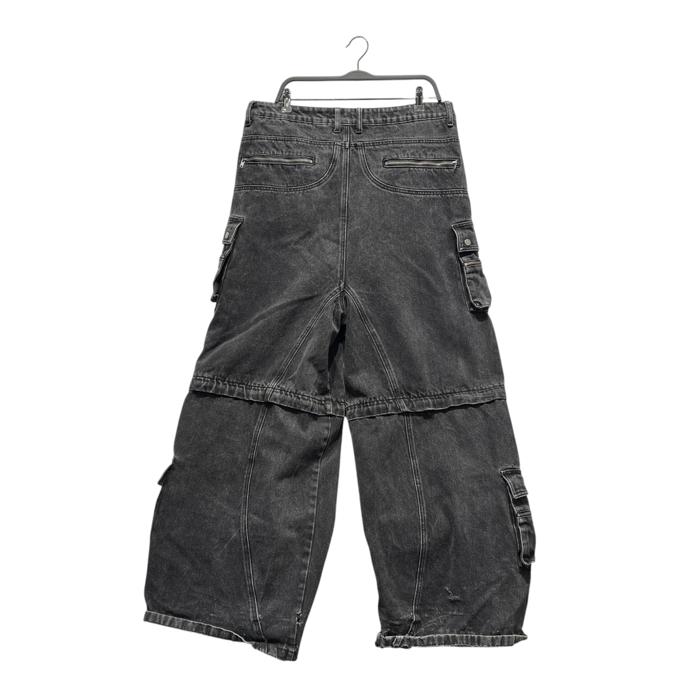 Excess!/Cargo Pants/38/Cotton/BLK/zipper on leg/jorts view 2