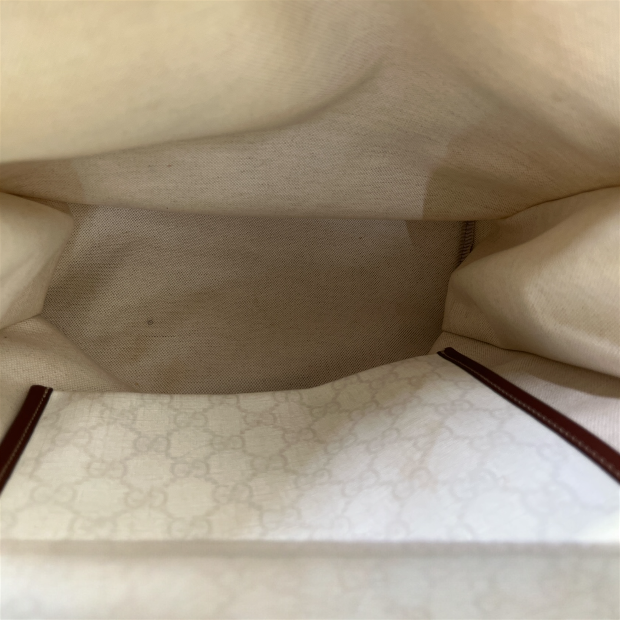 GUCCI/Tote Bag/Monogram/Leather/WHT/SIGNATURE WEB LOOP TOTE view 3