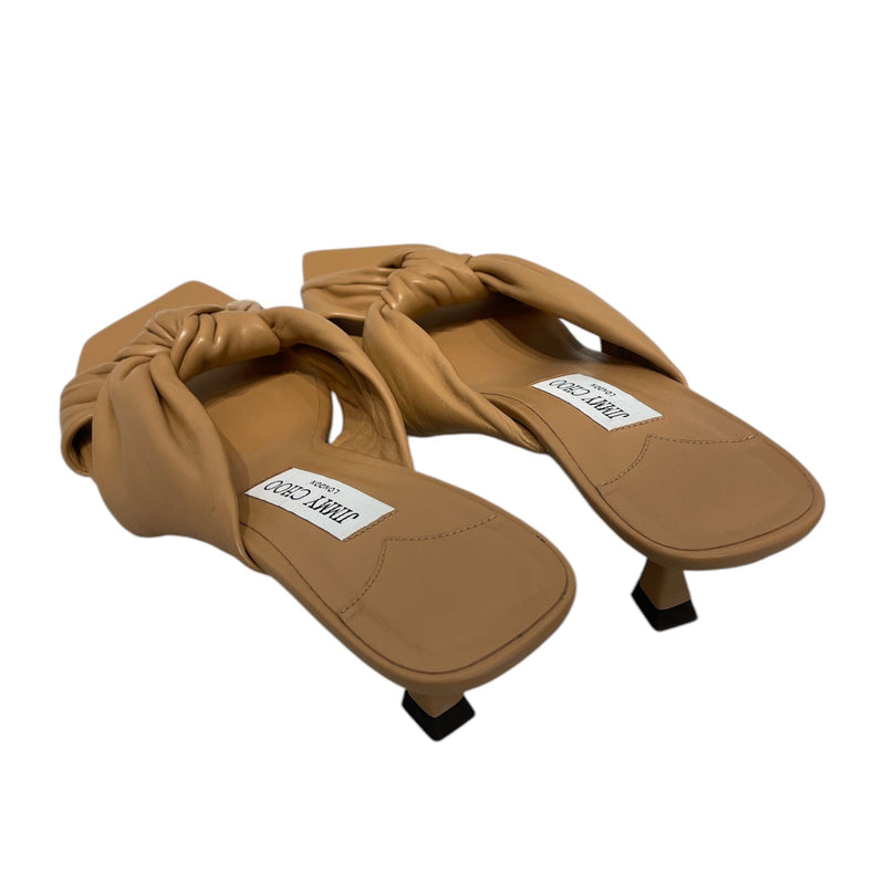 JIMMY CHOO/Sandals/EU 39.5/Leather/CML/TWISTED LEATHER MULES