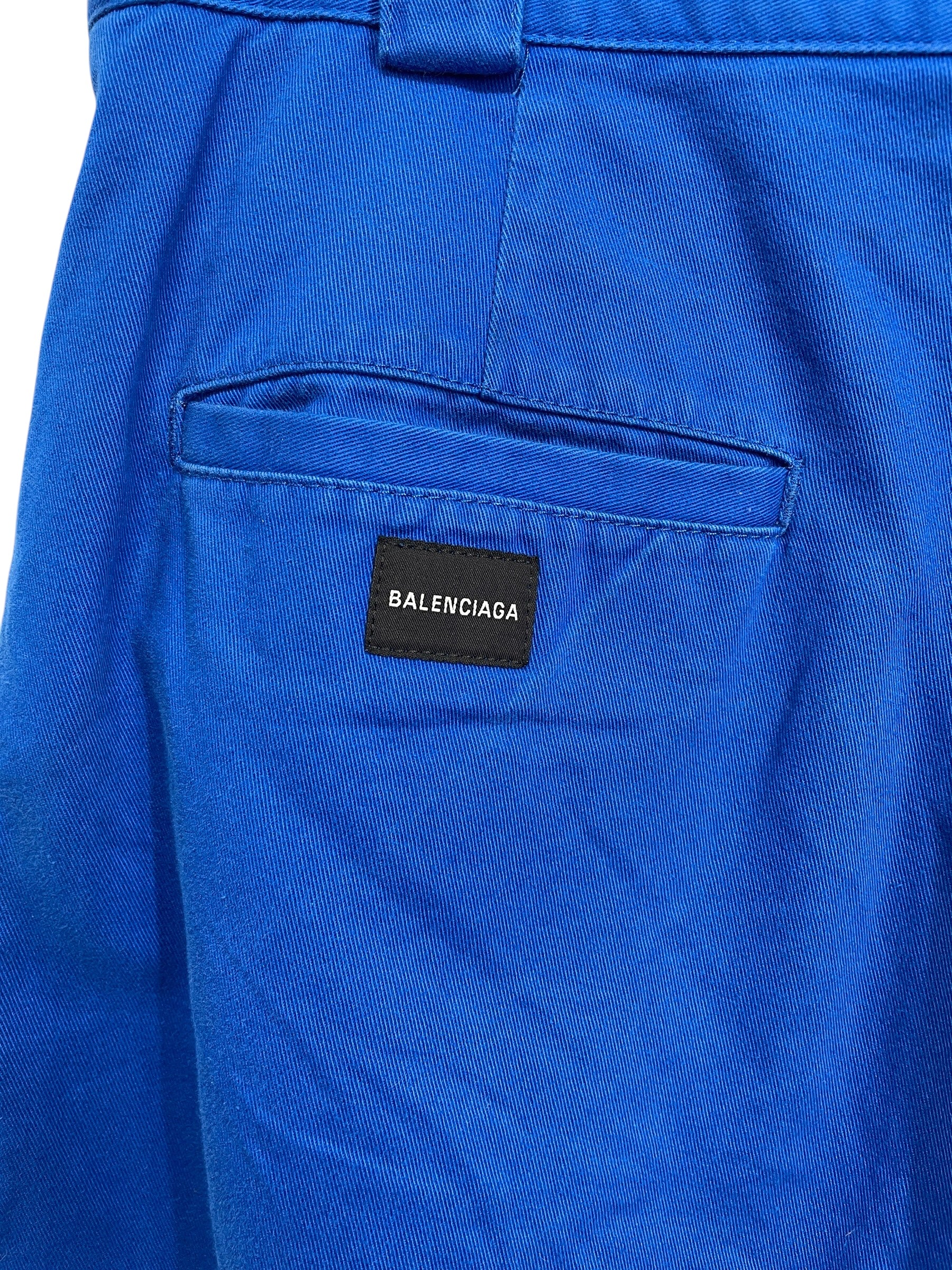 BALENCIAGA/Shorts/46/Cotton/BLU/boxy view 3