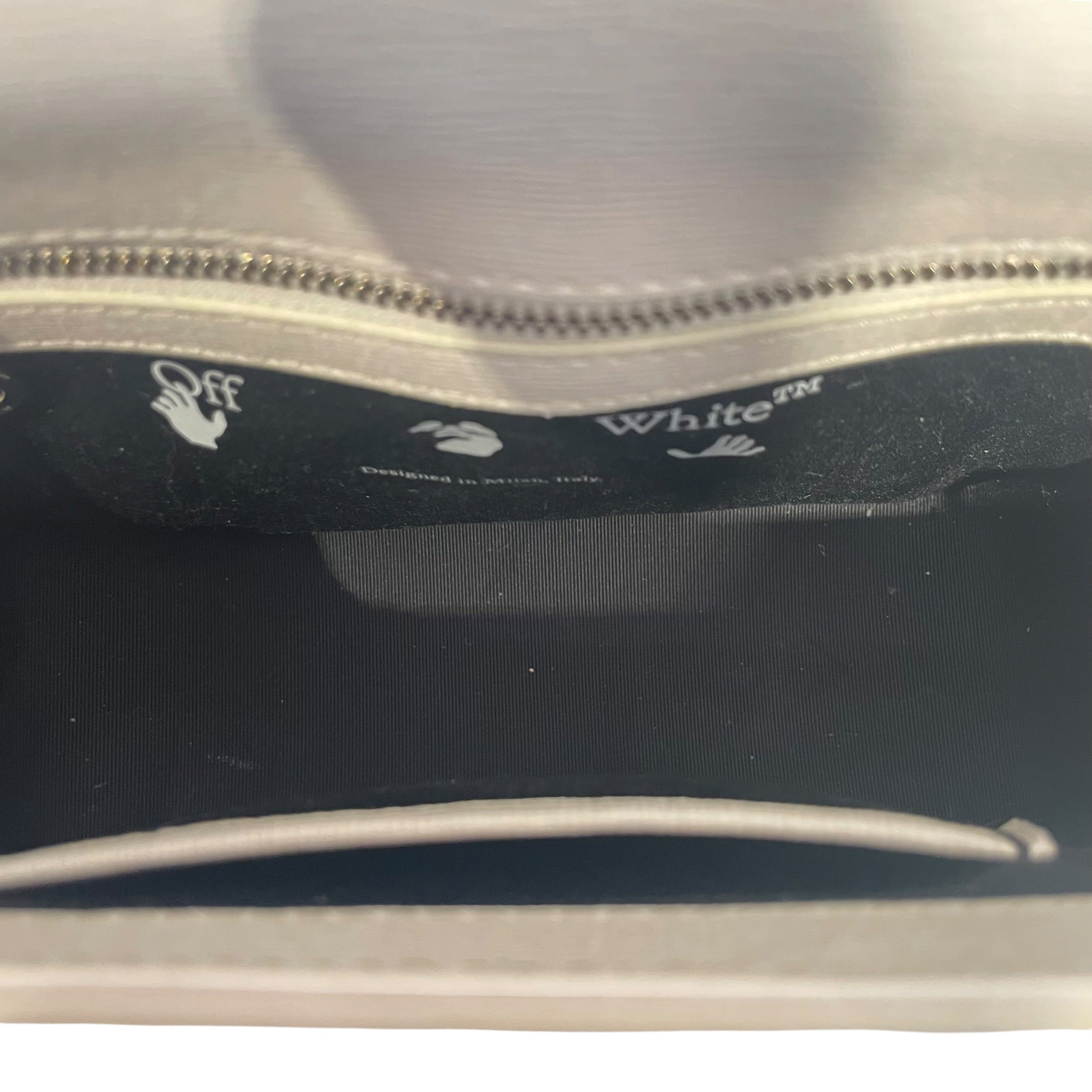 OFF-WHITE/Cross Body Bag/Stripe/Leather/WHT/Diag Flap Bag view 4