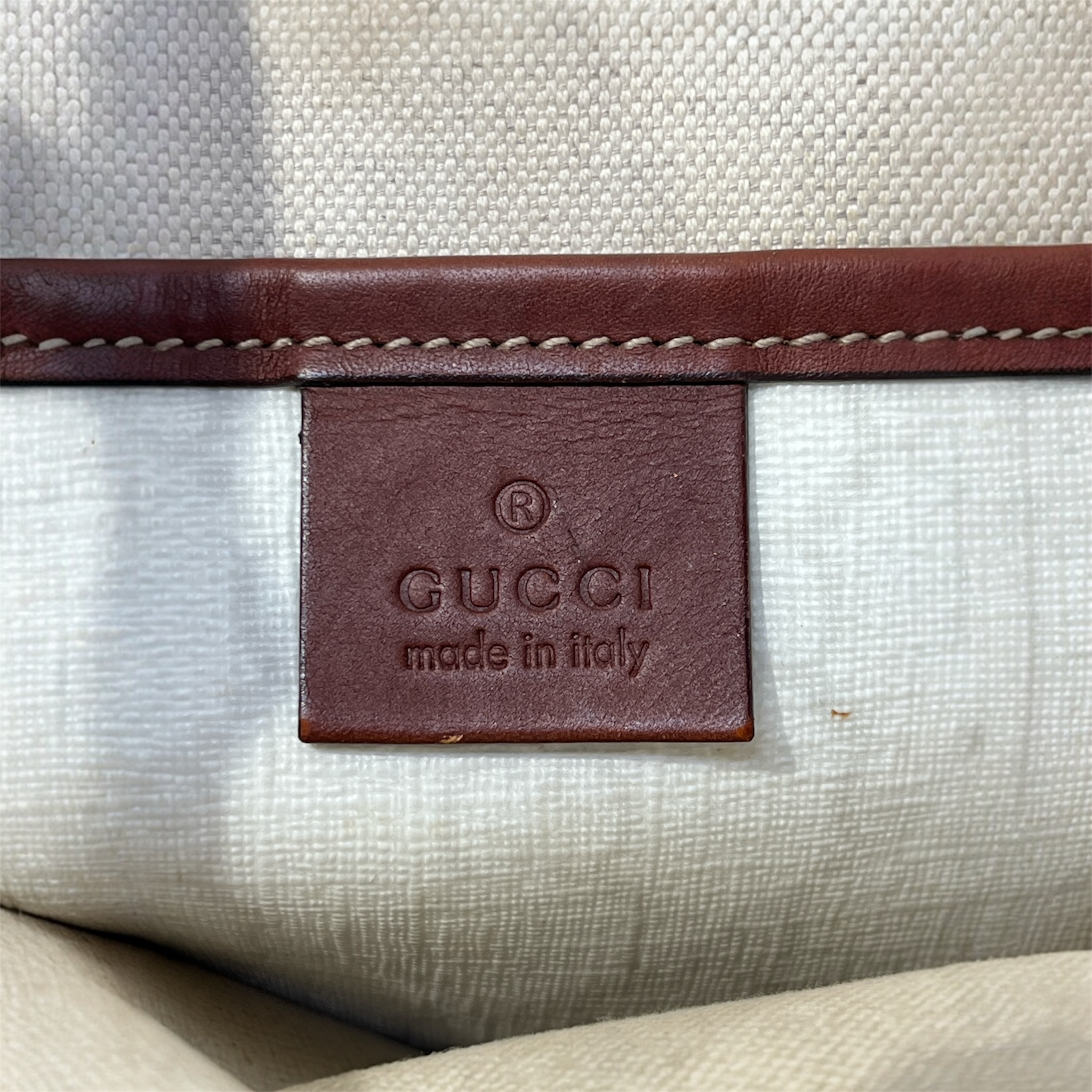 GUCCI/Tote Bag/Monogram/Leather/WHT/SIGNATURE WEB LOOP TOTE view 5